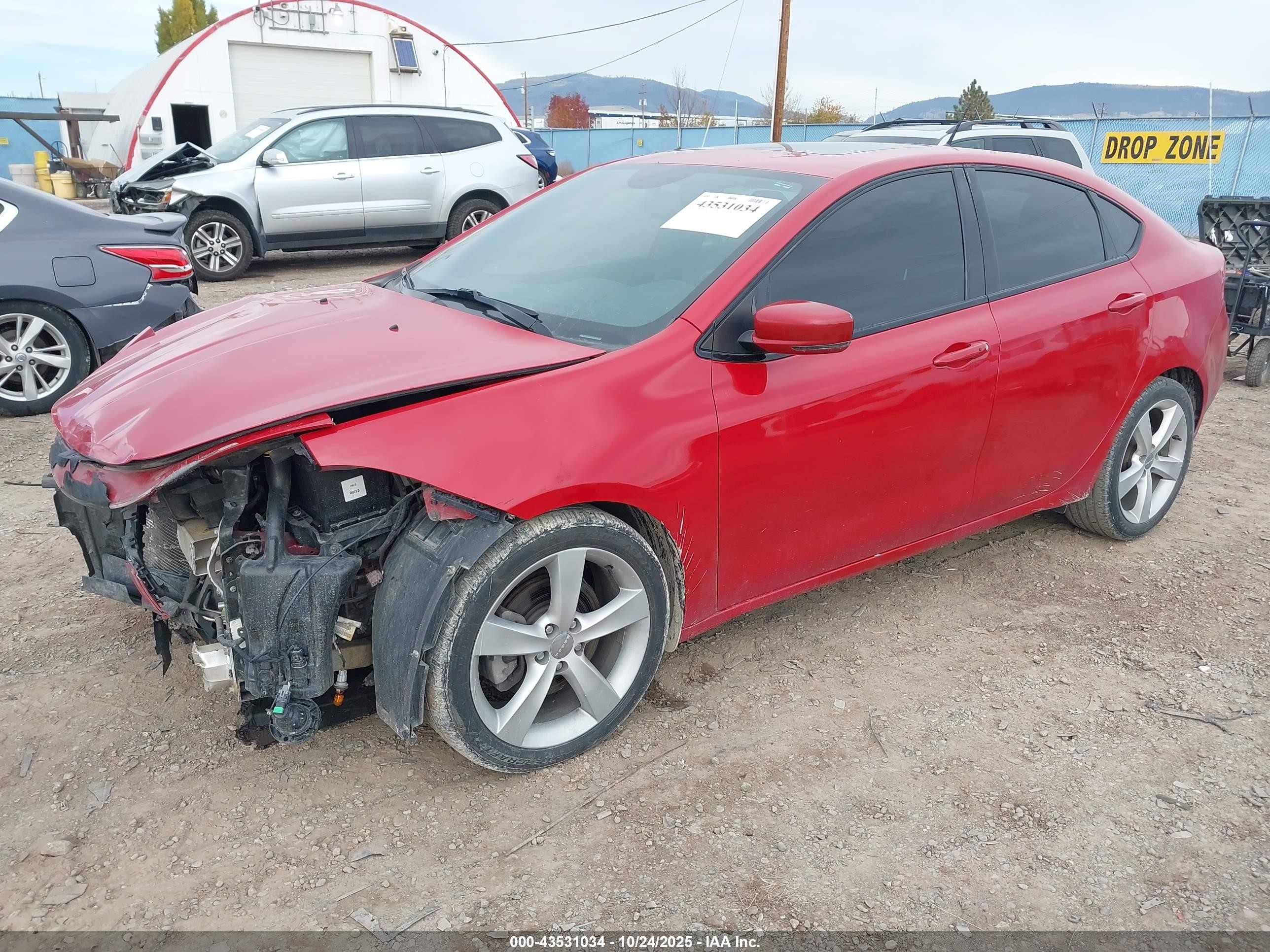2014 Dodge Dart Gt Red vin: 1C3CDFEB7ED676917