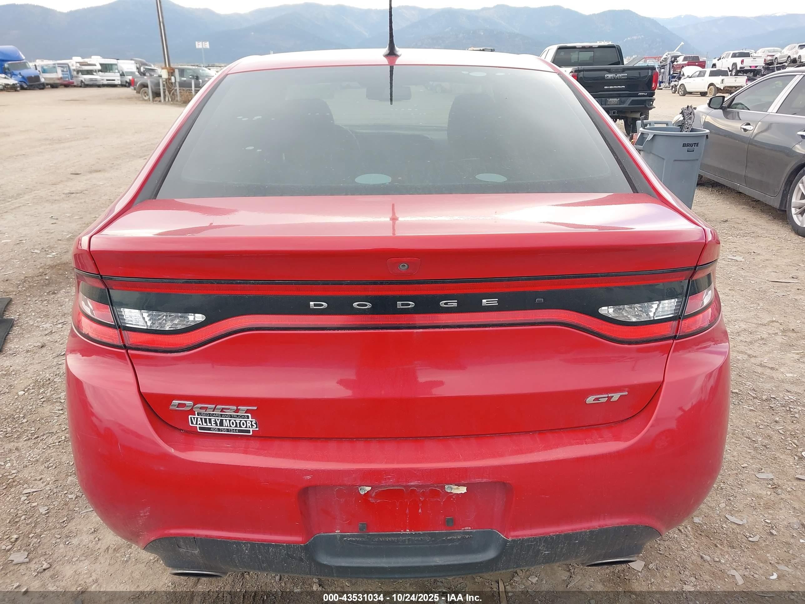 2014 Dodge Dart Gt Red vin: 1C3CDFEB7ED676917