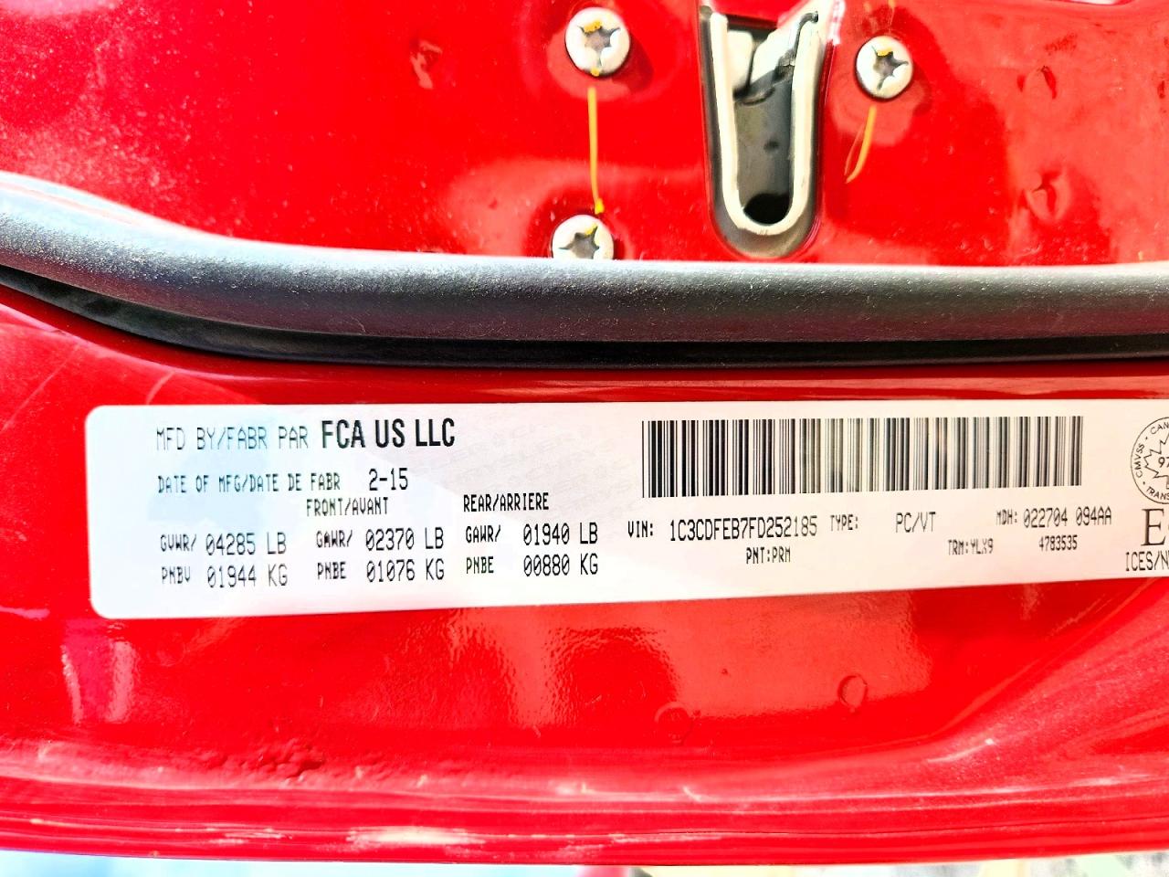 2015 Dodge Dart Gt Red vin: 1C3CDFEB7FD252185