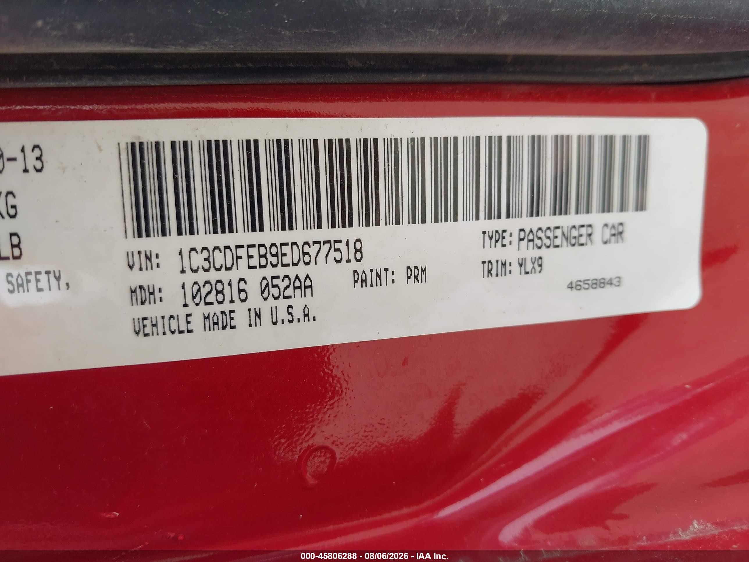 2014 Dodge Dart Gt Красный vin: 1C3CDFEB9ED677518