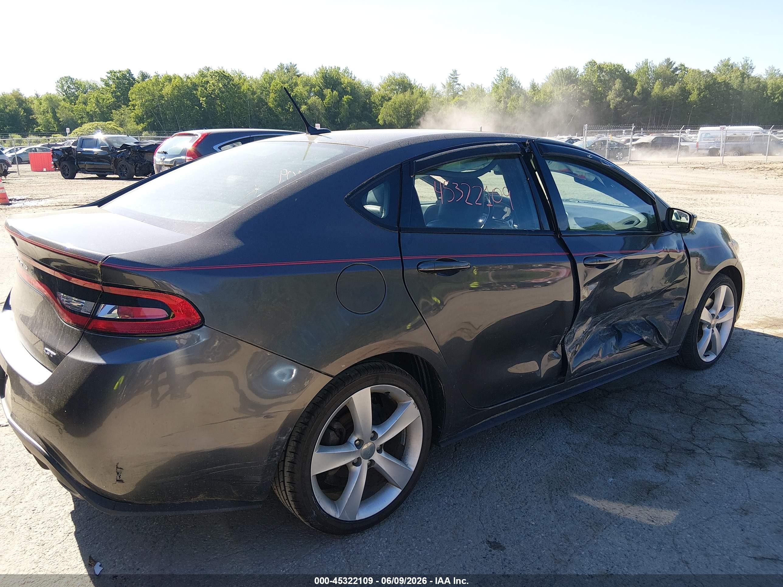 2015 Dodge Dart Gt Gray vin: 1C3CDFEB9FD187405
