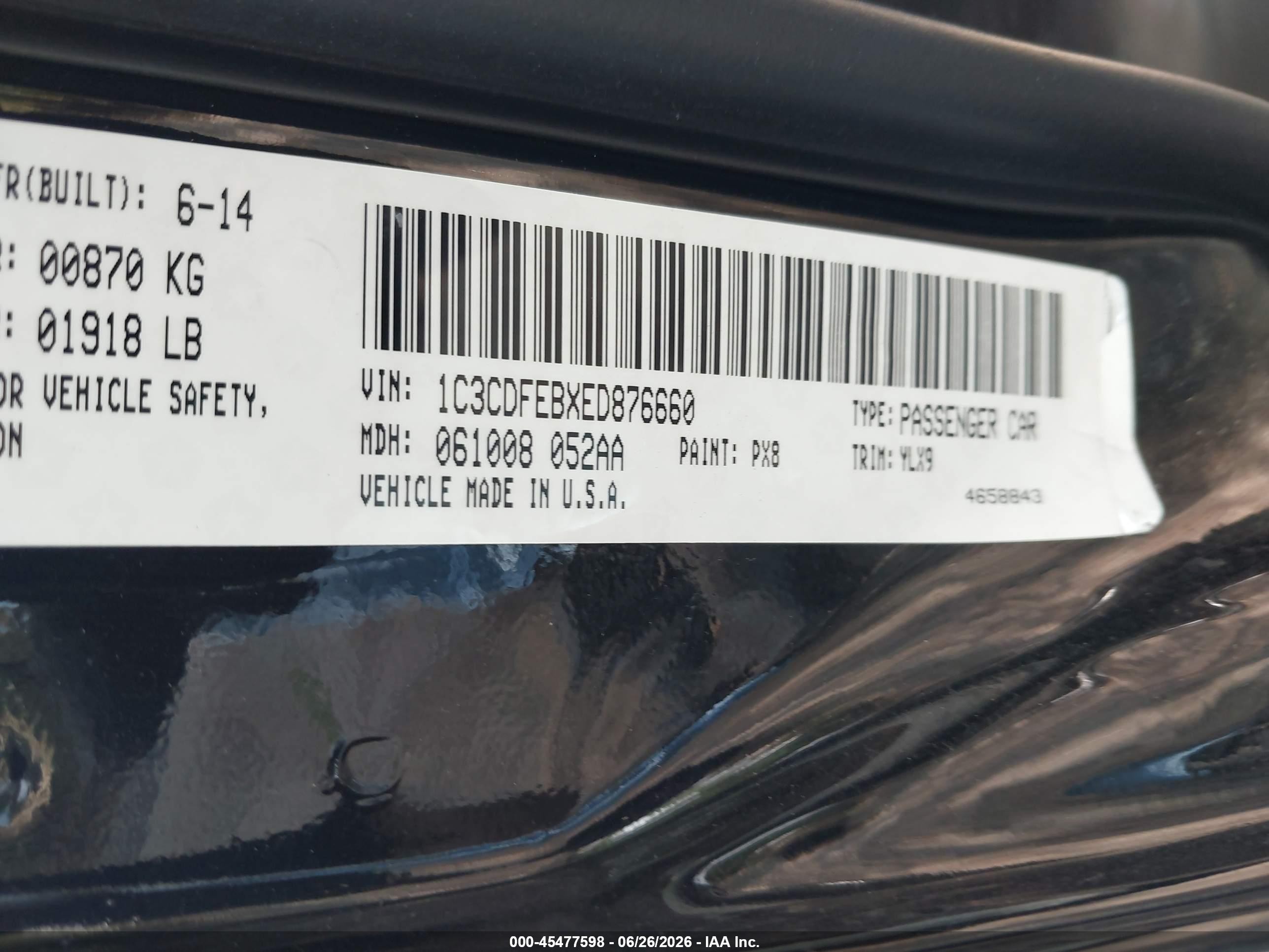 2014 Dodge Dart Gt Black vin: 1C3CDFEBXED876660