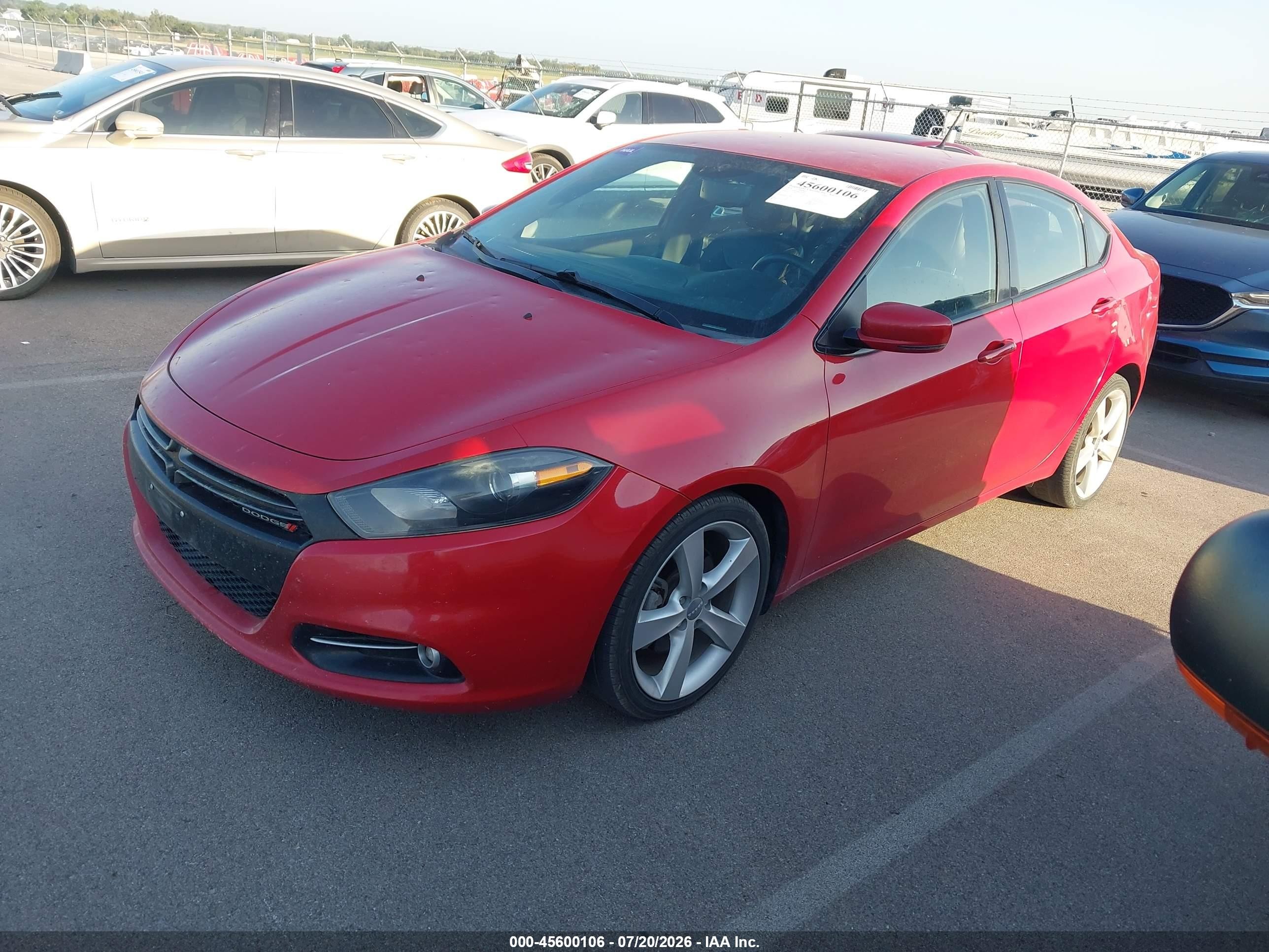 2014 Dodge Dart Gt Red vin: 1C3CDFEBXED926392