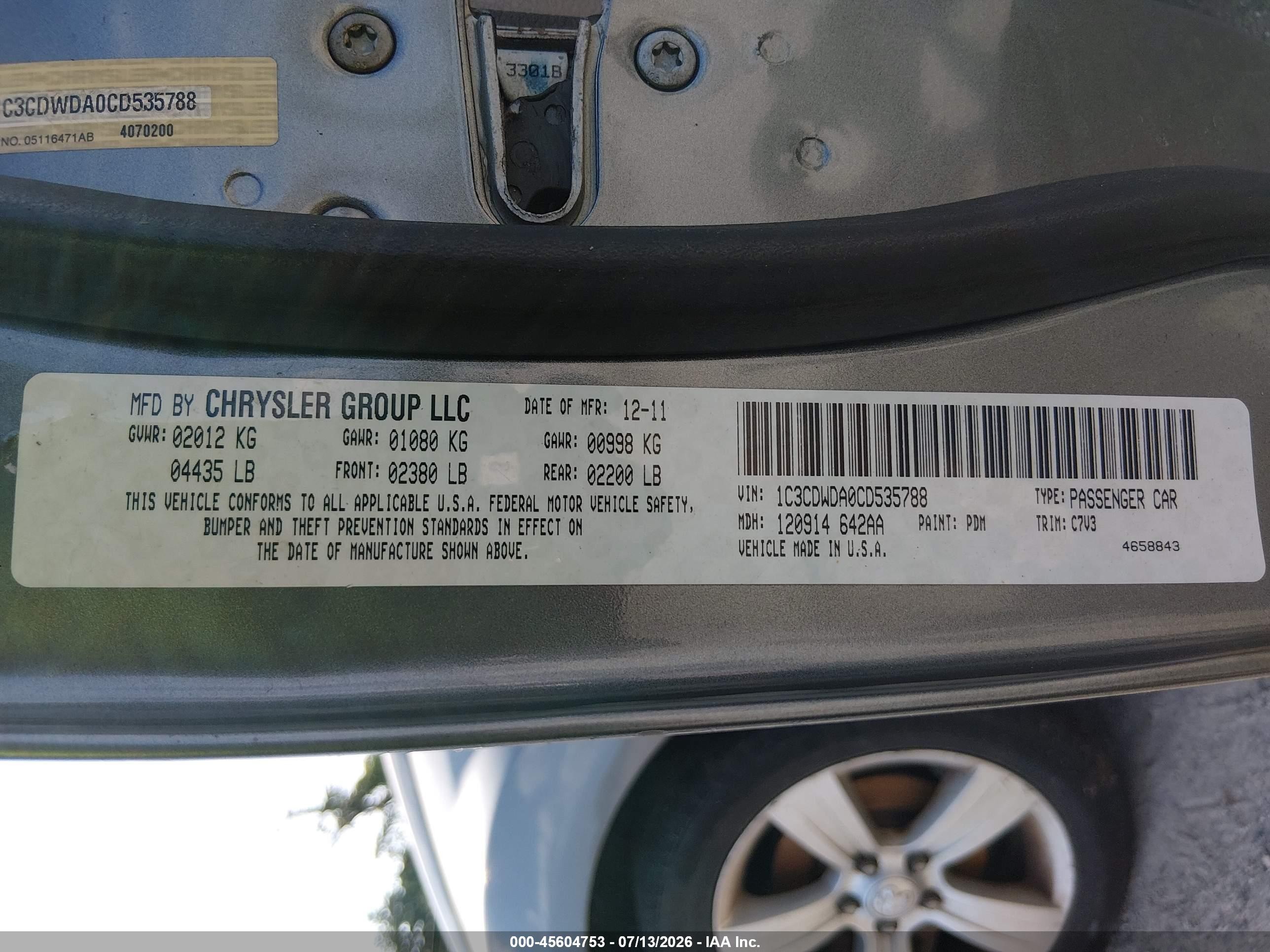 2012 Dodge Caliber Sxt Gray vin: 1C3CDWDA0CD535788