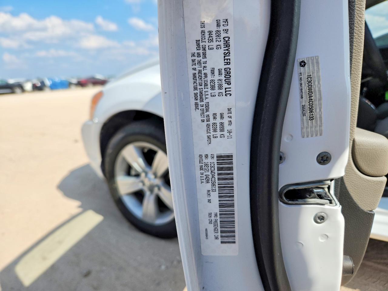 2012 Dodge Caliber Sxt Белый vin: 1C3CDWDA4CD506133