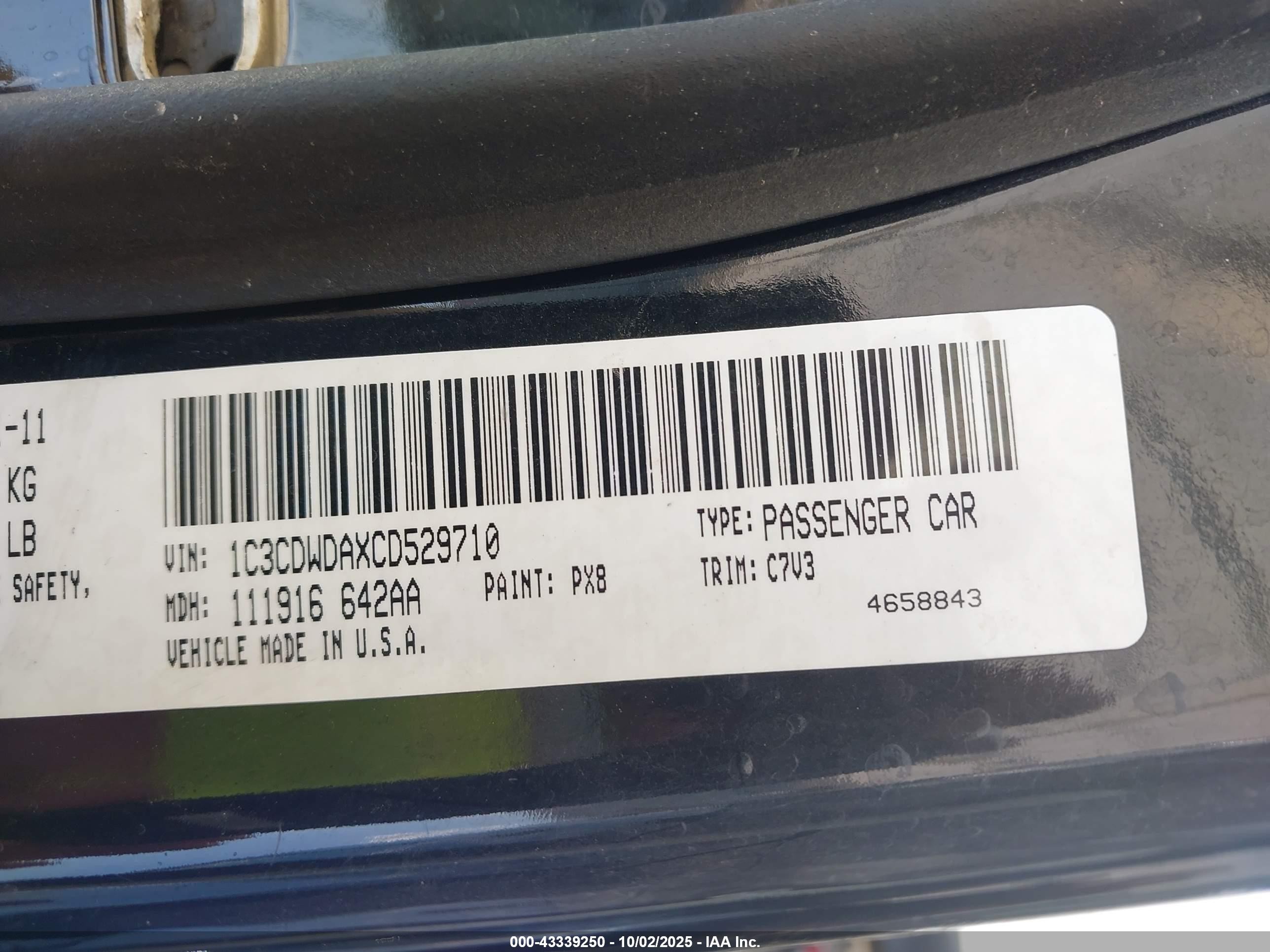2012 Dodge Caliber Sxt Black vin: 1C3CDWDAXCD529710