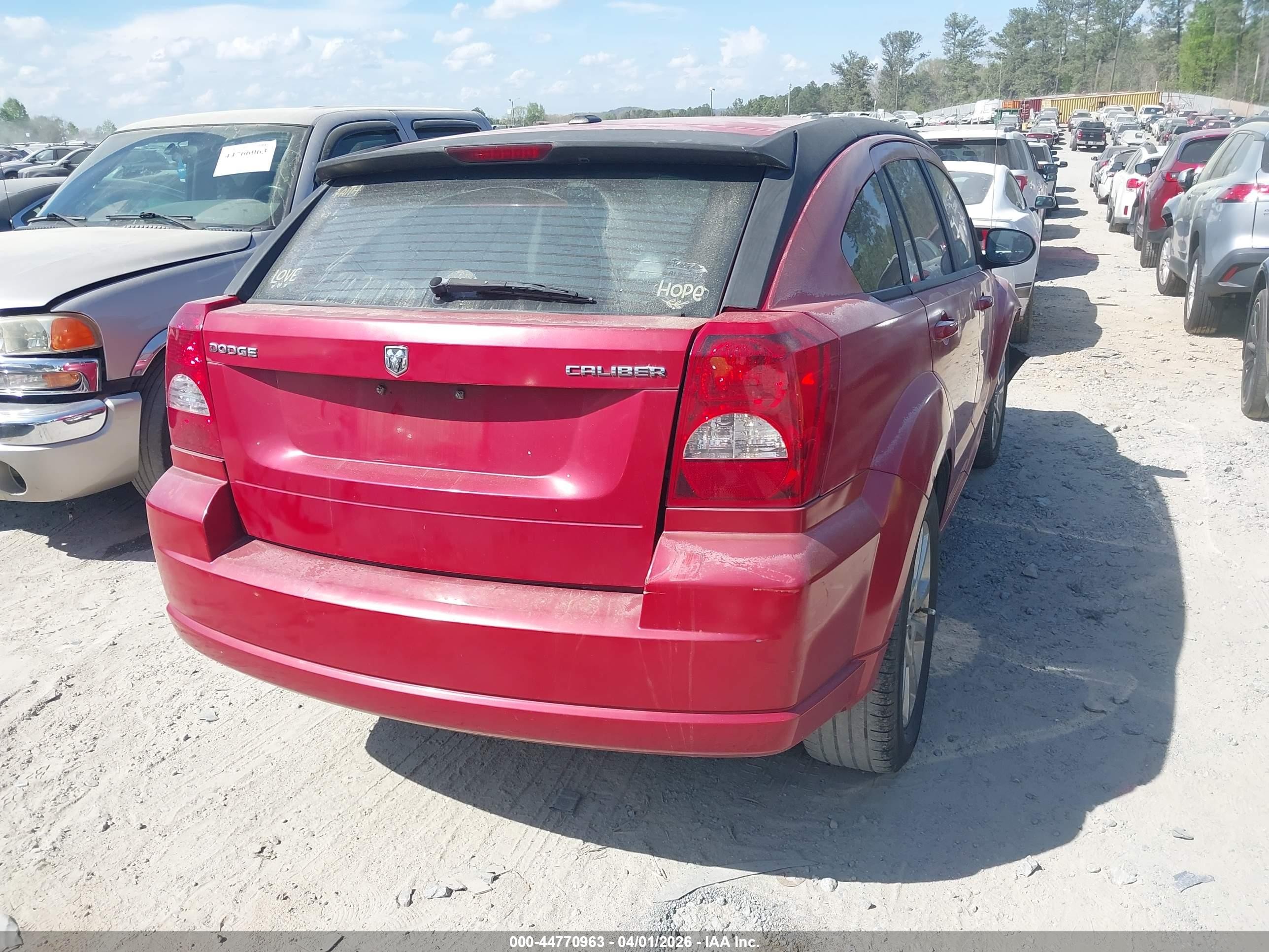 2012 Dodge Caliber Sxt Plus Red vin: 1C3CDWEA6CD529346