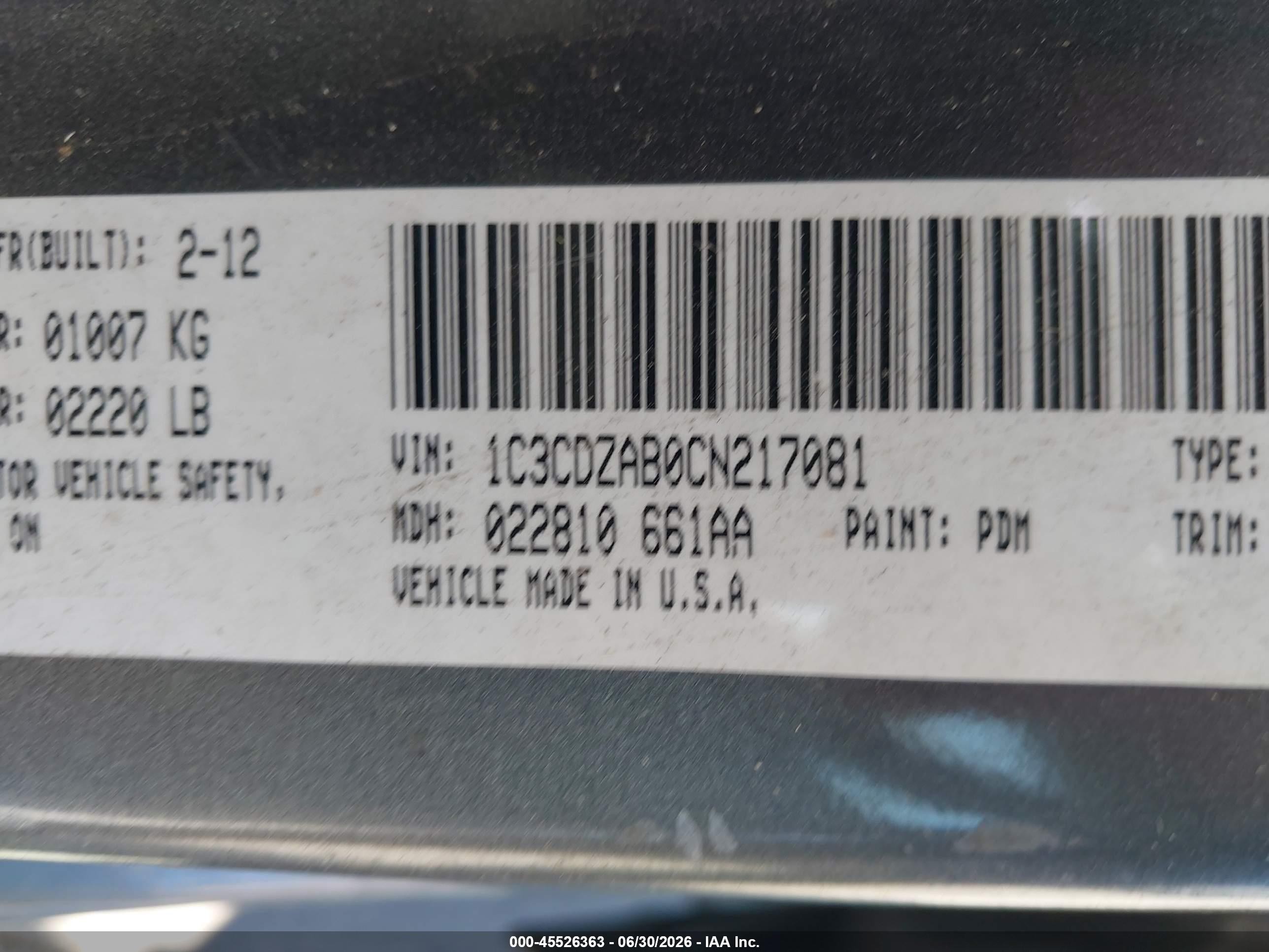 2012 Dodge Avenger Se Gray vin: 1C3CDZAB0CN217081