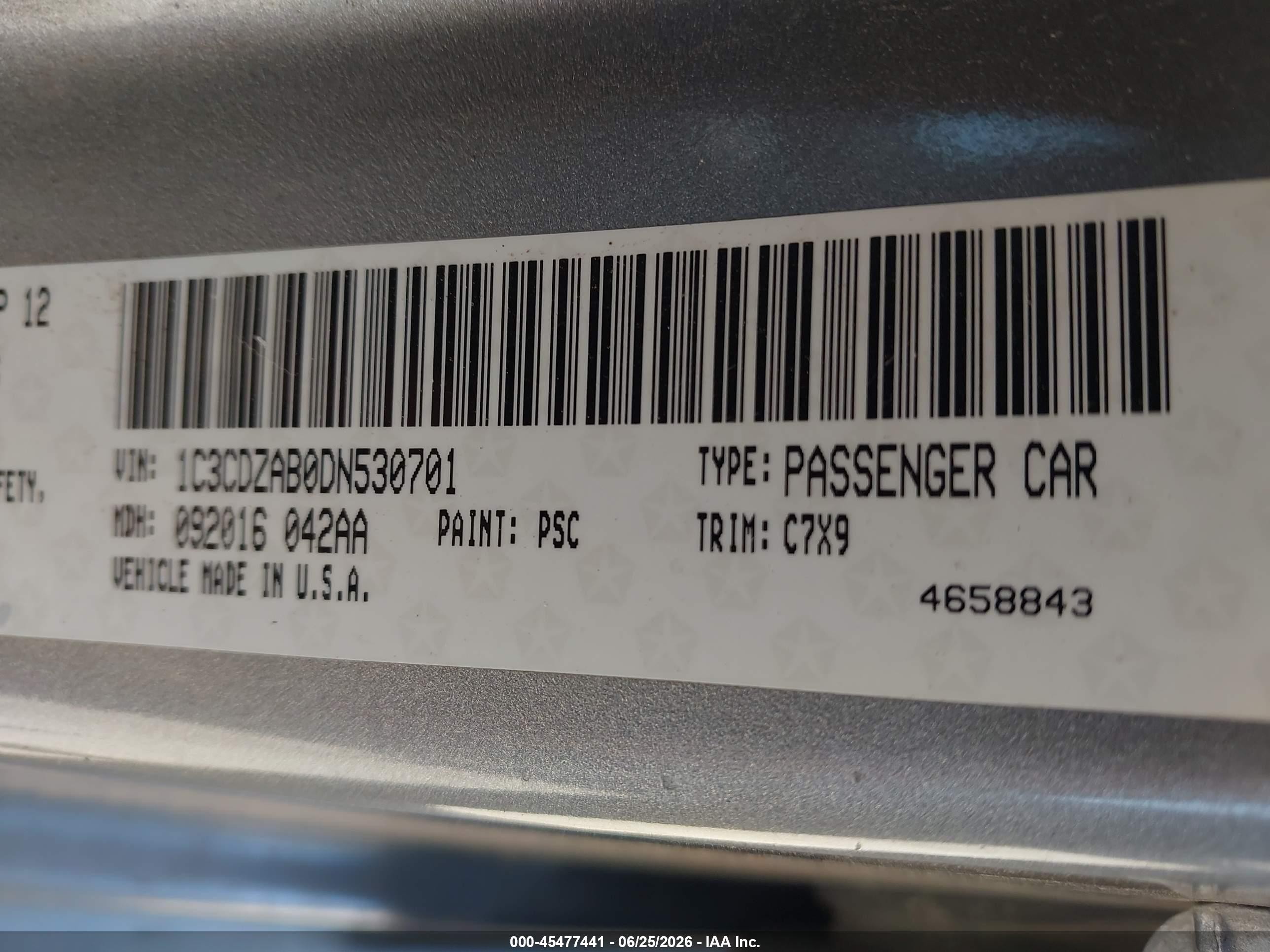 2013 Dodge Avenger Se Silver vin: 1C3CDZAB0DN530701