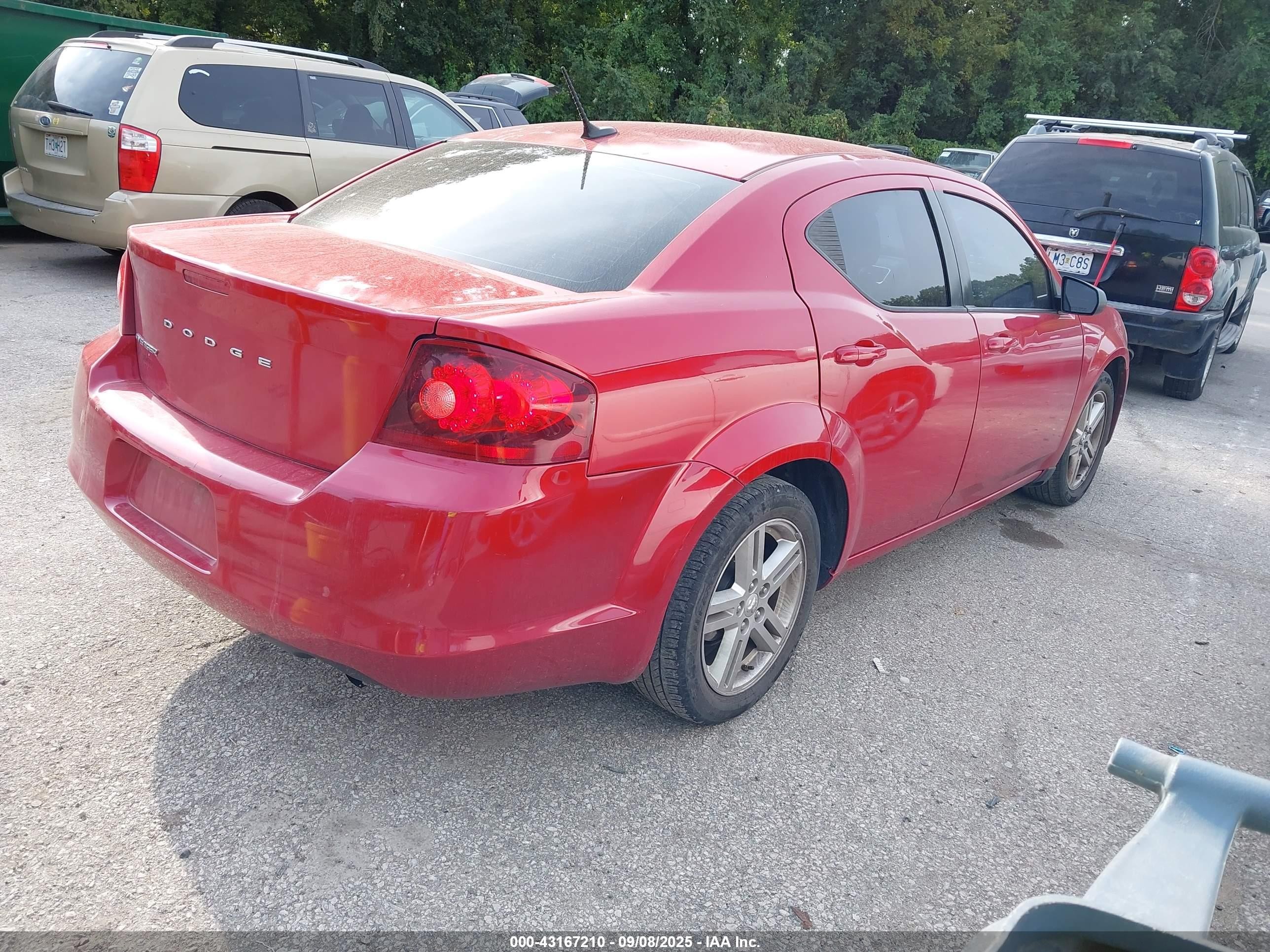 2013 Dodge Avenger Se Red vin: 1C3CDZAB0DN547563