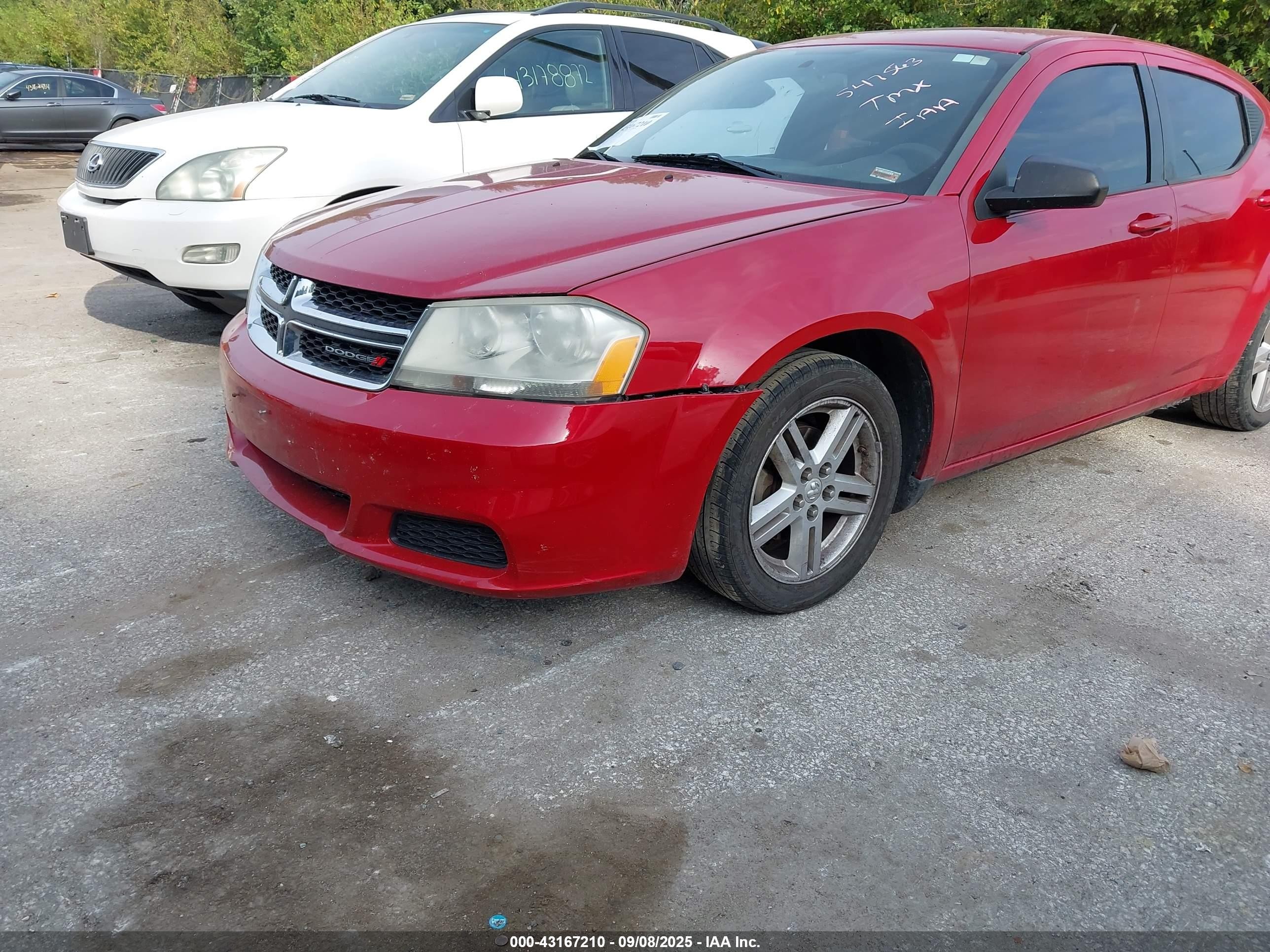 2013 Dodge Avenger Se Red vin: 1C3CDZAB0DN547563