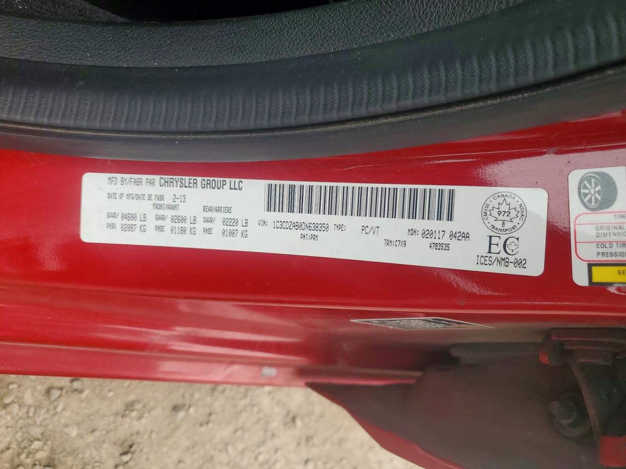 2013 Dodge Avenger Se Red vin: 1C3CDZAB0DN638350