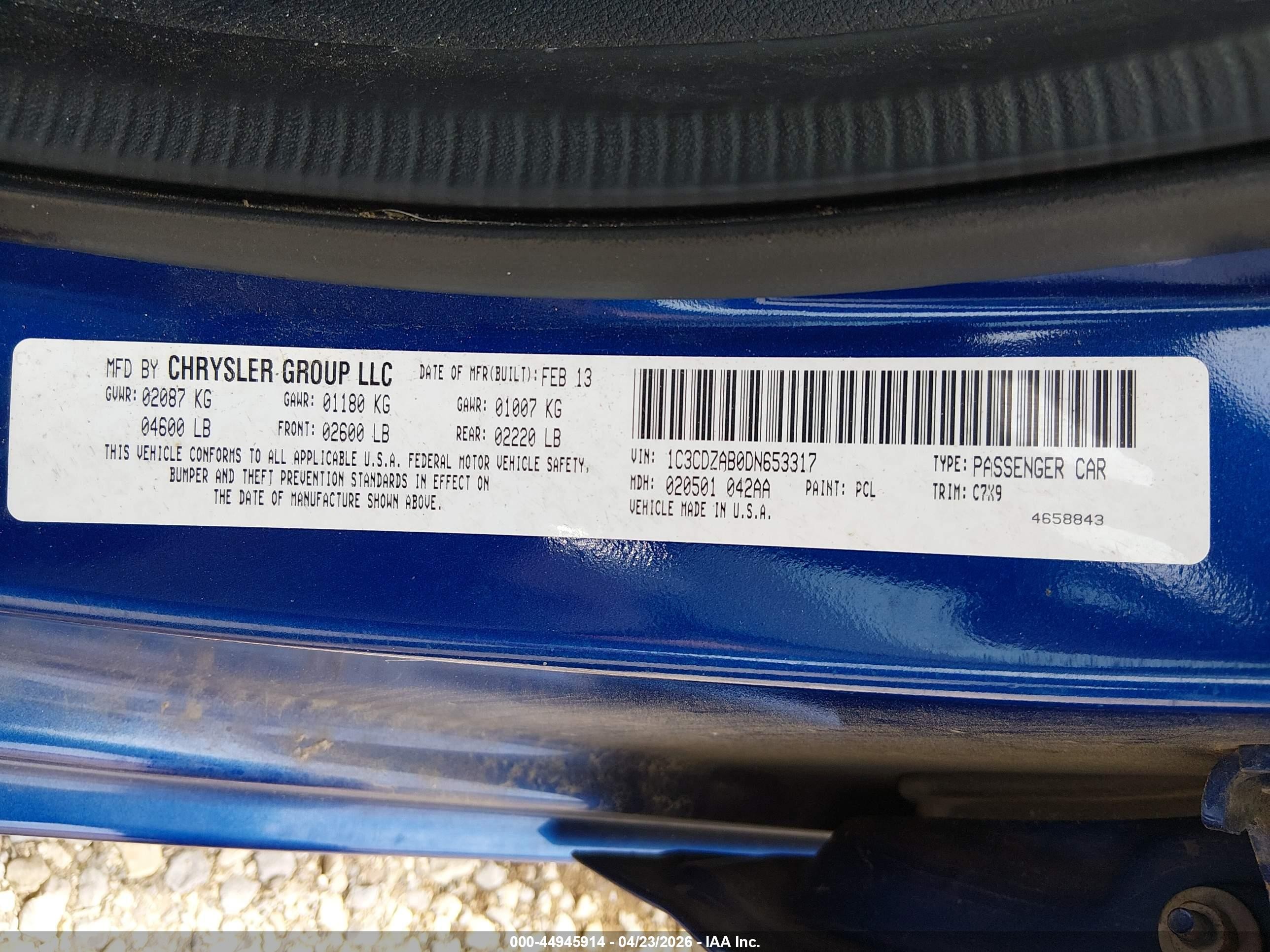 2013 Dodge Avenger Se Blue vin: 1C3CDZAB0DN653317