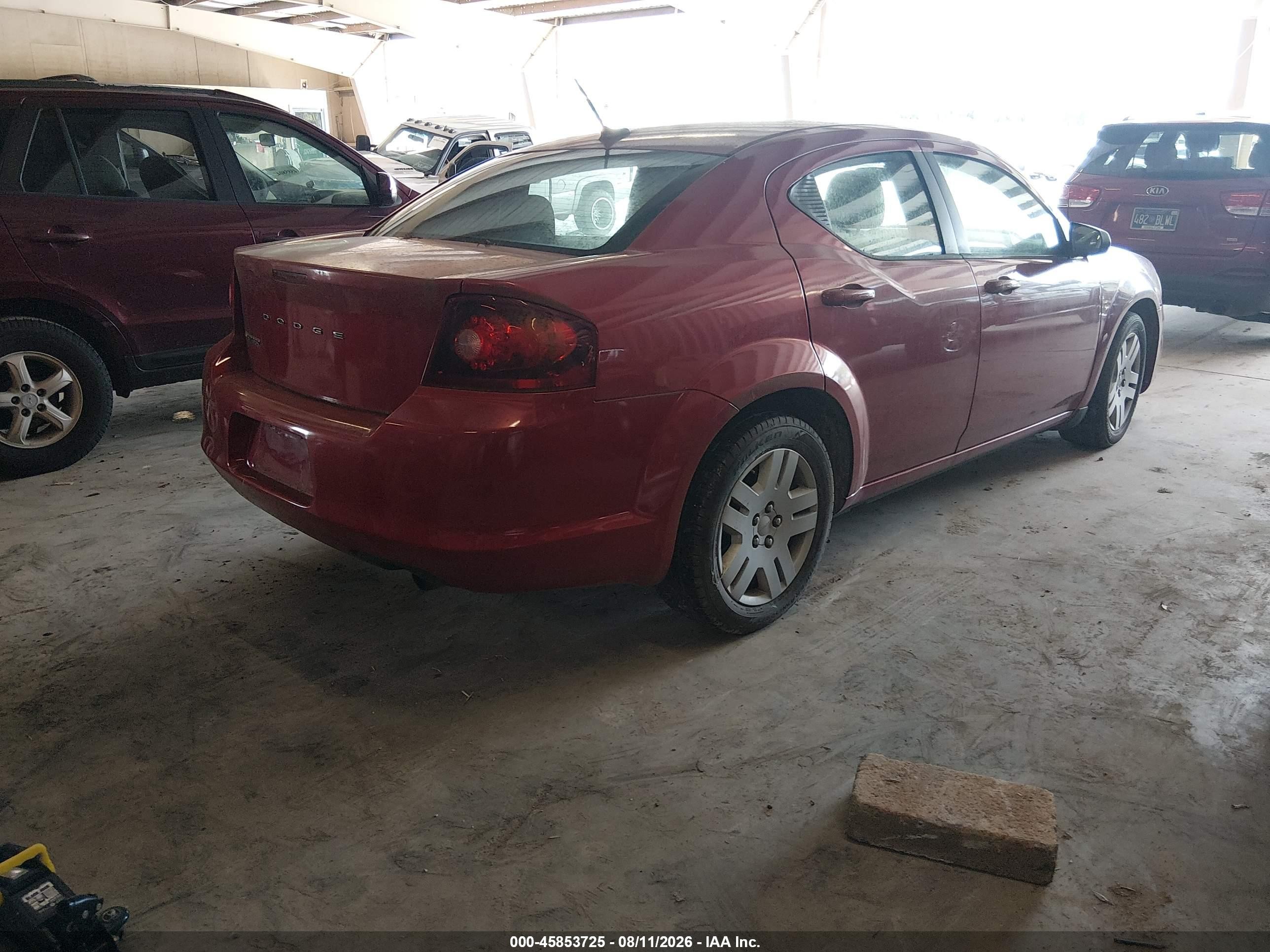 2013 Dodge Avenger Se Red vin: 1C3CDZAB0DN677066