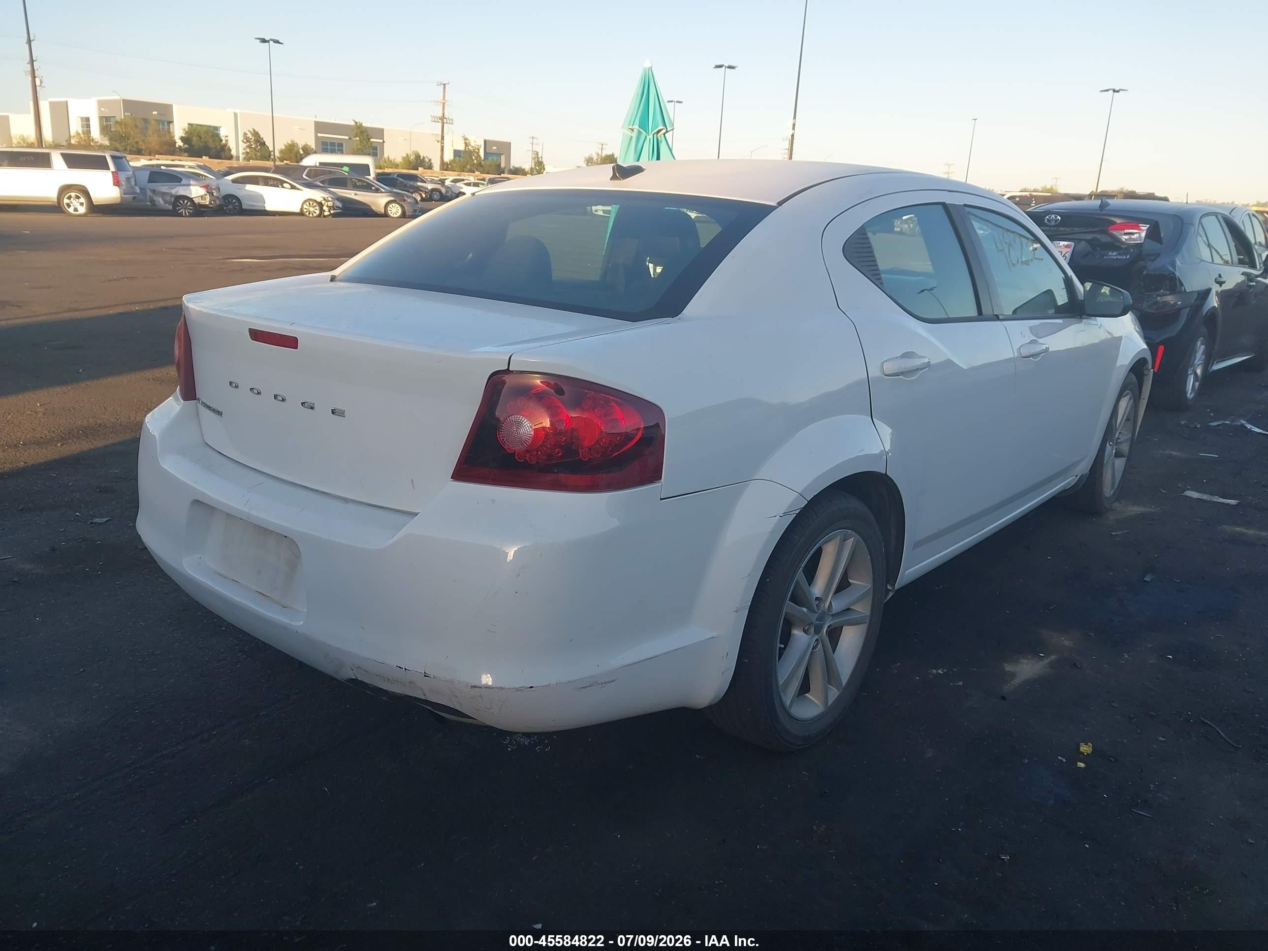 2013 Dodge Avenger Se White vin: 1C3CDZAB0DN729733