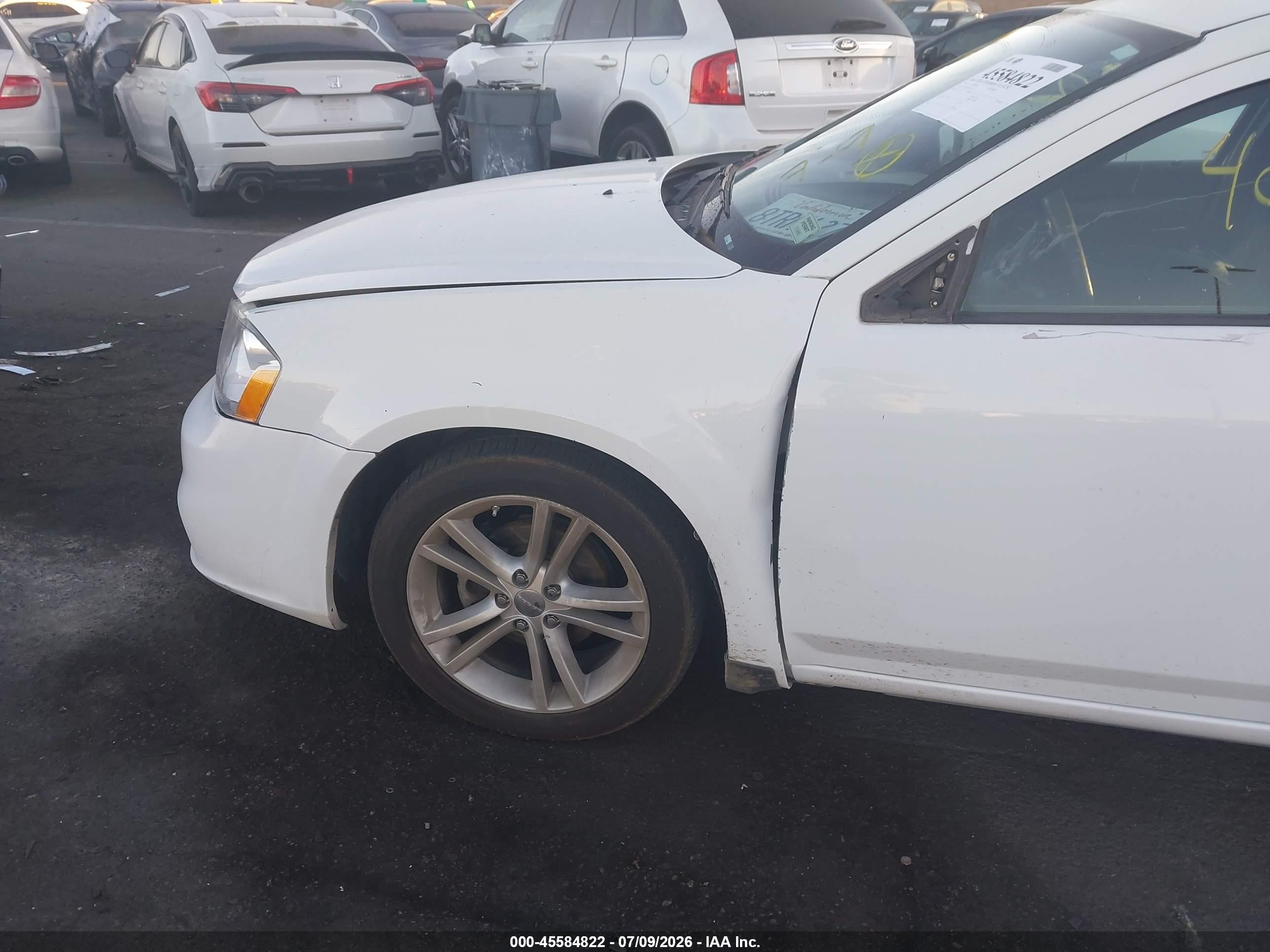 2013 Dodge Avenger Se White vin: 1C3CDZAB0DN729733