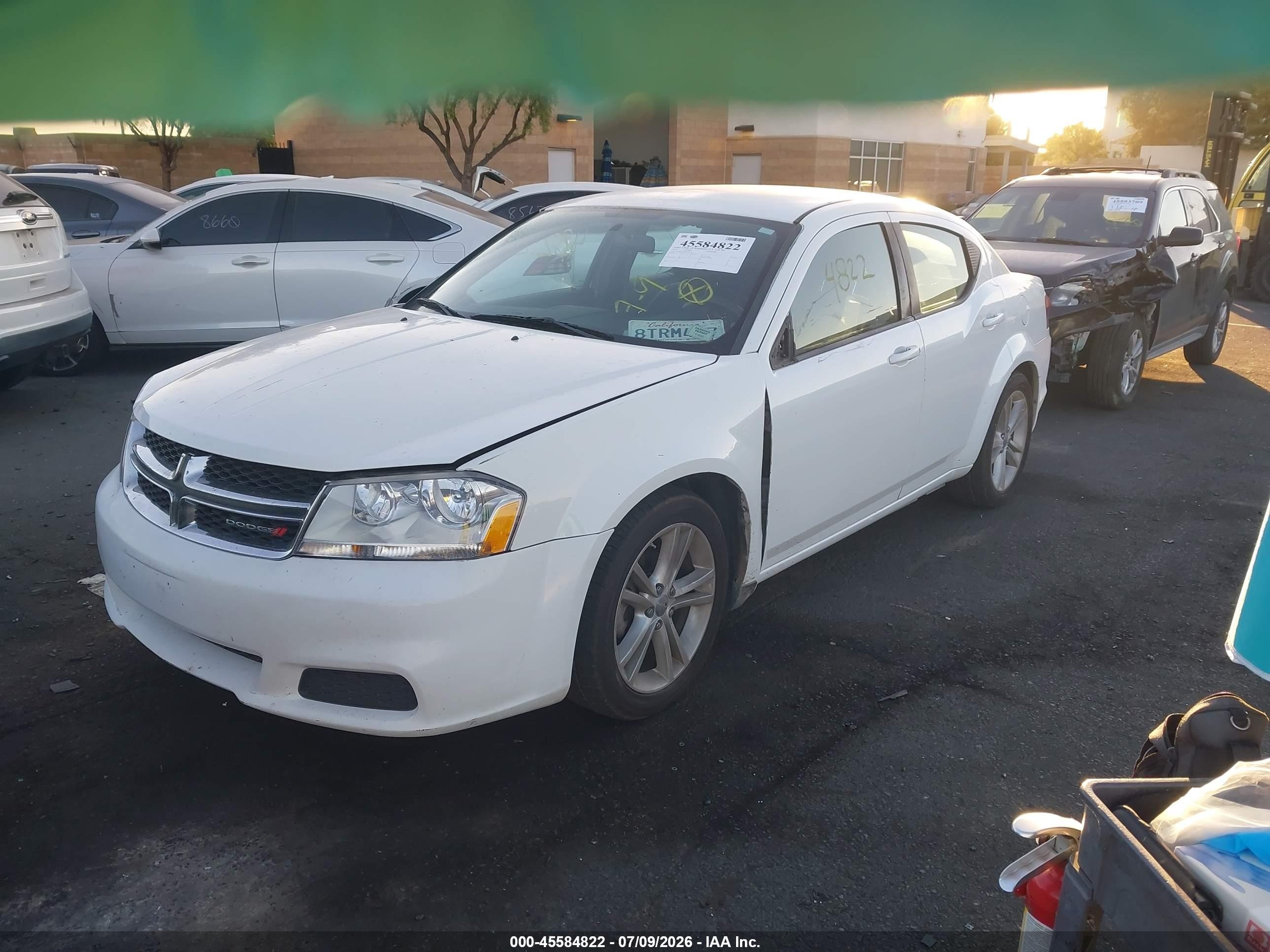 2013 Dodge Avenger Se White vin: 1C3CDZAB0DN729733