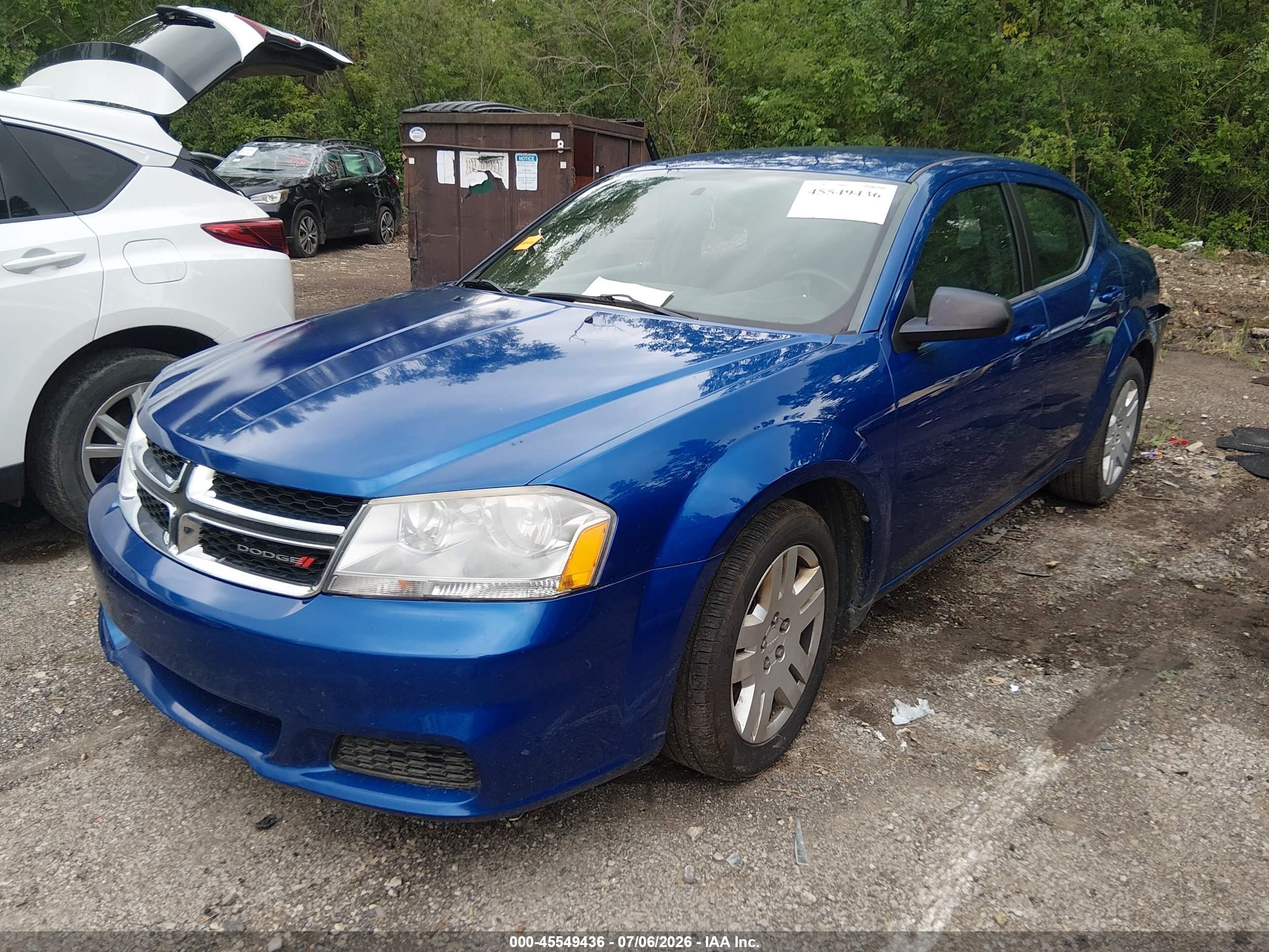 2013 Dodge Avenger Se Blue vin: 1C3CDZAB0DN757239