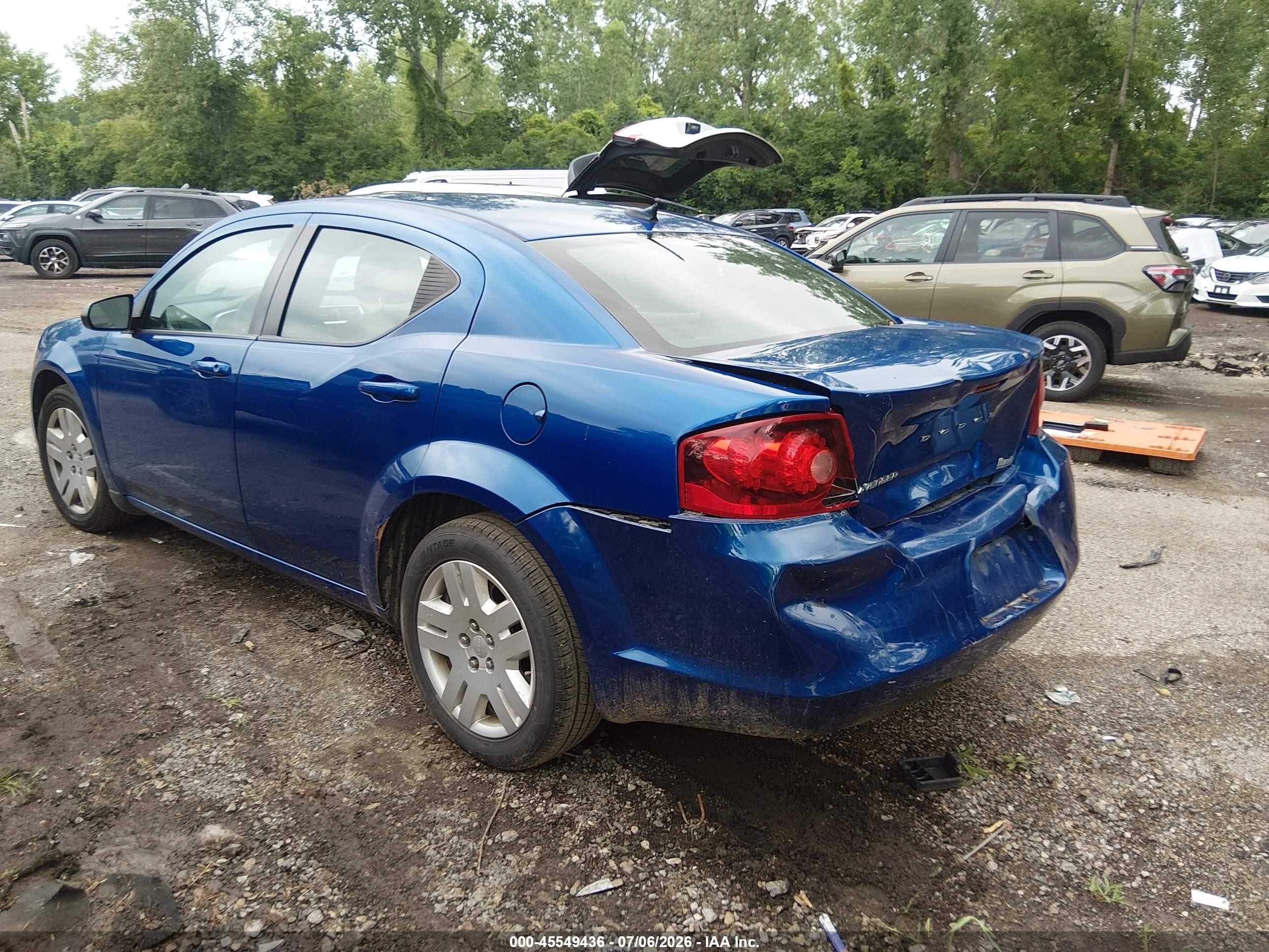 2013 Dodge Avenger Se Blue vin: 1C3CDZAB0DN757239