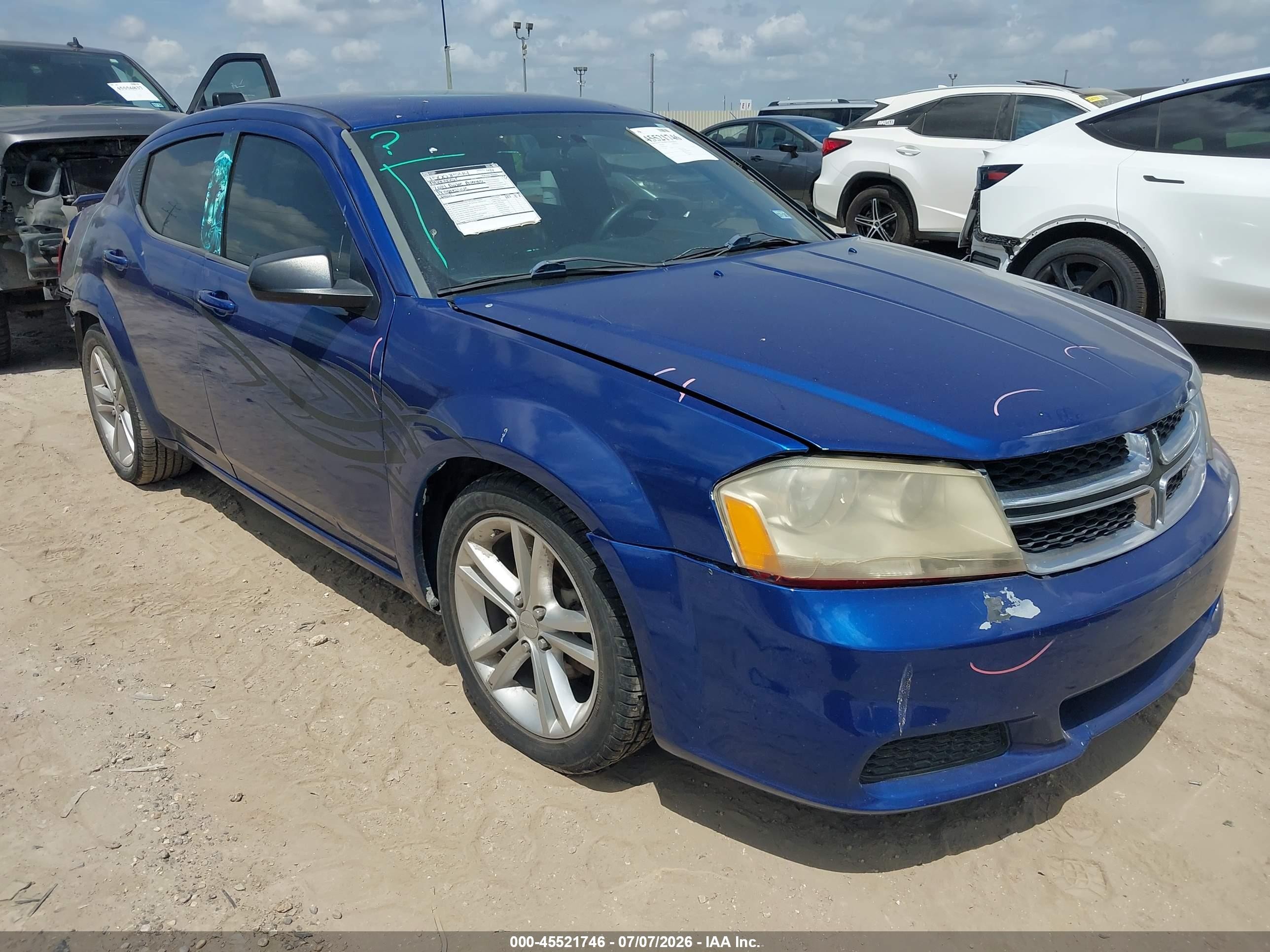2014 Dodge Avenger Se Blue vin: 1C3CDZAB0EN140554