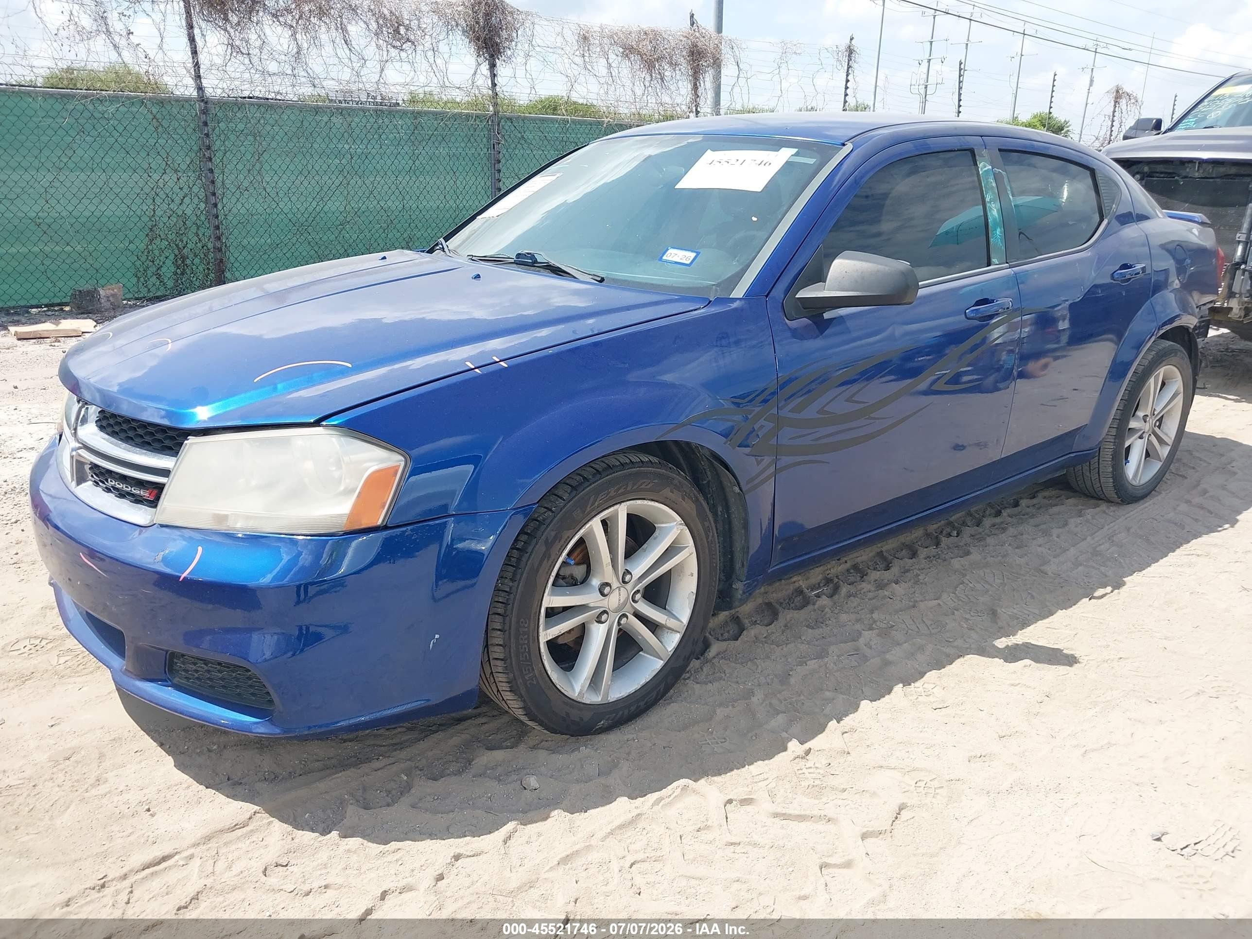 2014 Dodge Avenger Se Blue vin: 1C3CDZAB0EN140554