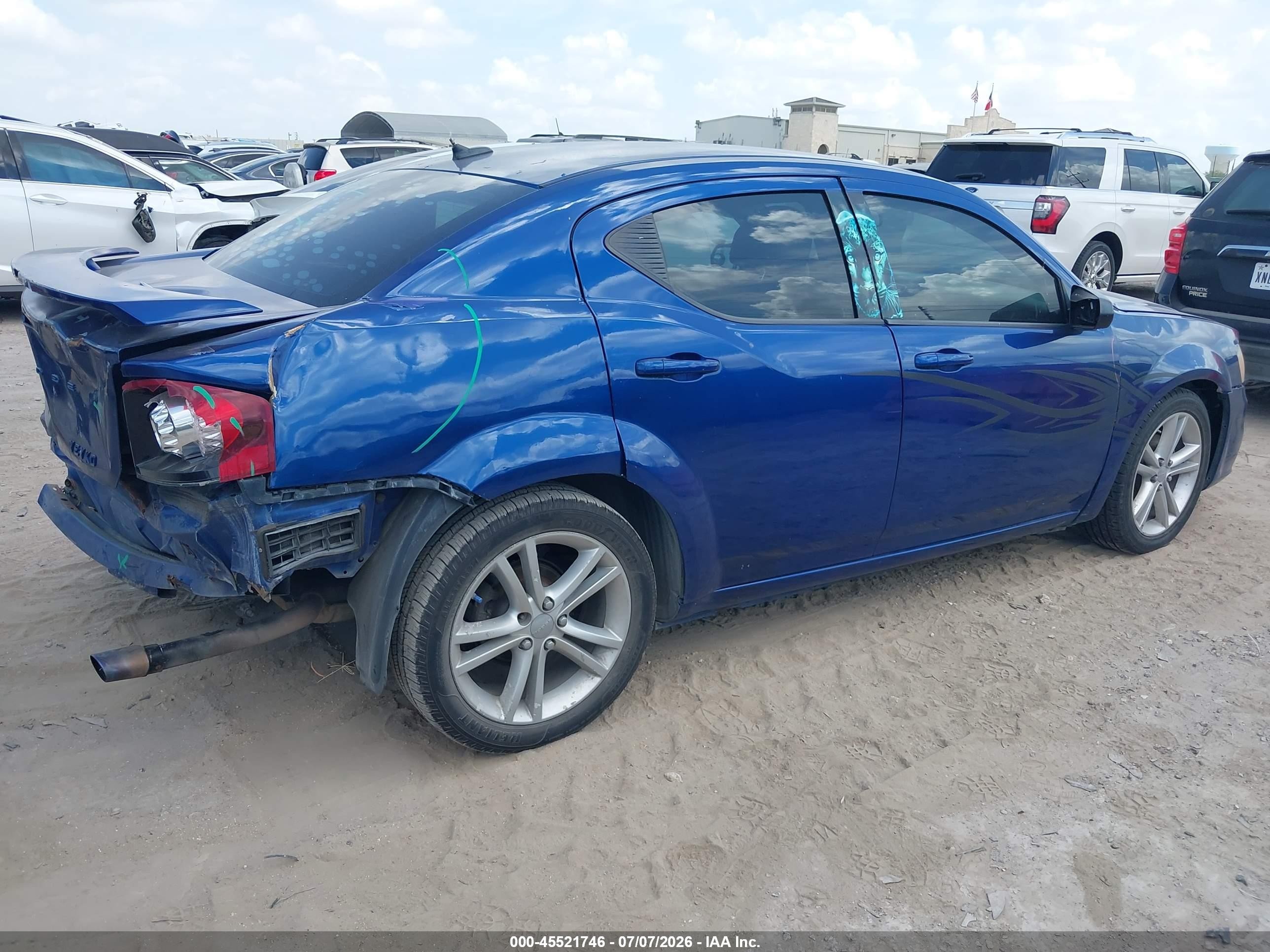 2014 Dodge Avenger Se Blue vin: 1C3CDZAB0EN140554