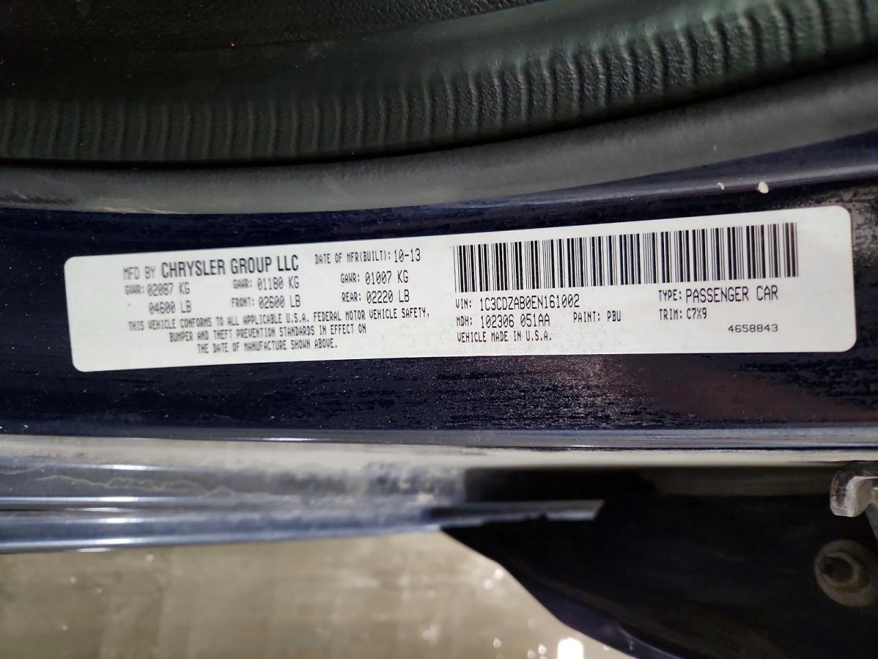 2014 Dodge Avenger Se Синий vin: 1C3CDZAB0EN161002