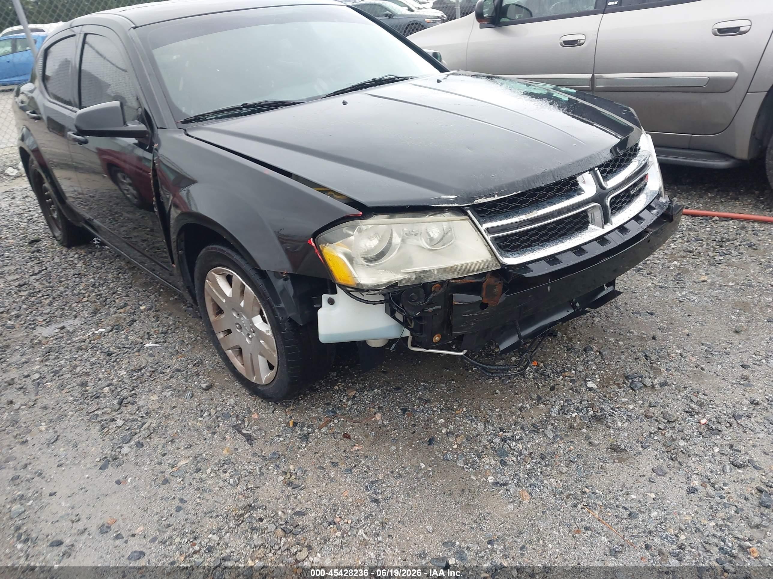2012 Dodge Avenger Se Черный vin: 1C3CDZAB1CN237355