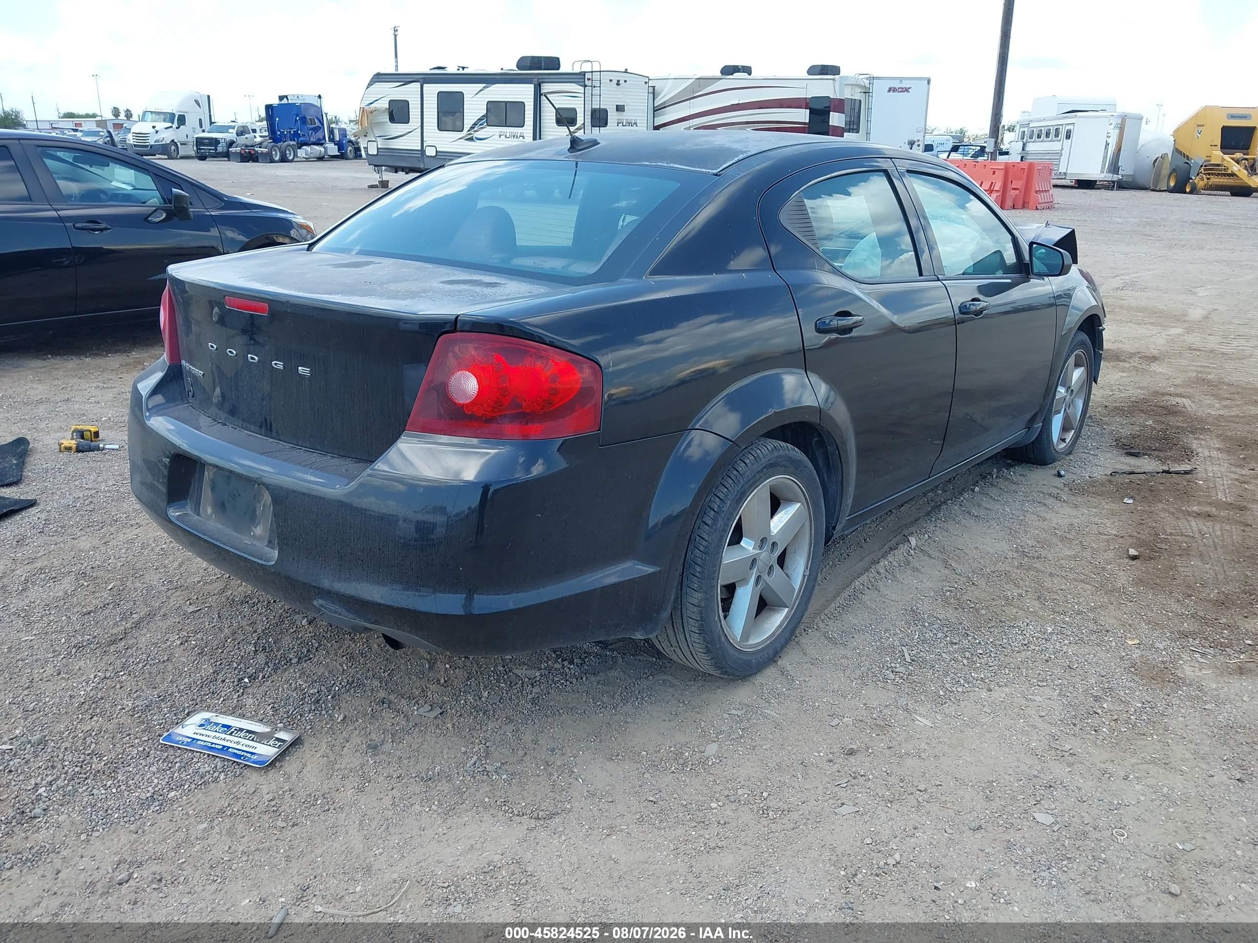 2013 Dodge Avenger Se Black vin: 1C3CDZAB1DN617698