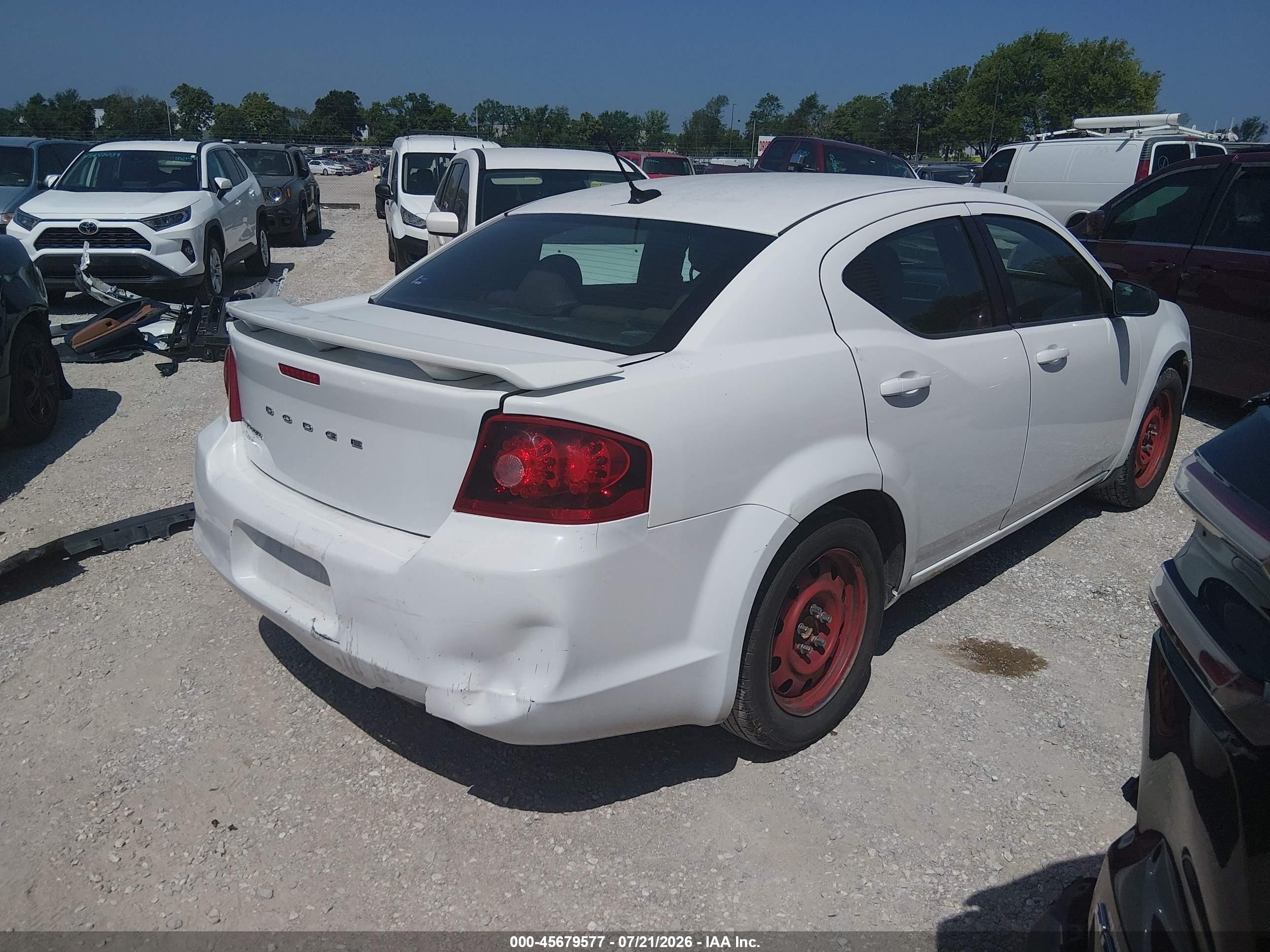 2013 Dodge Avenger Se White vin: 1C3CDZAB1DN627289