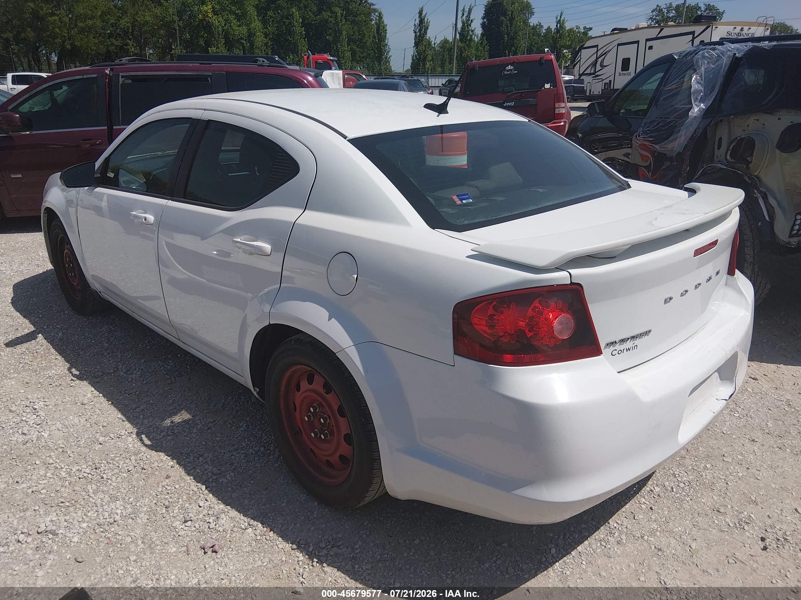 2013 Dodge Avenger Se White vin: 1C3CDZAB1DN627289
