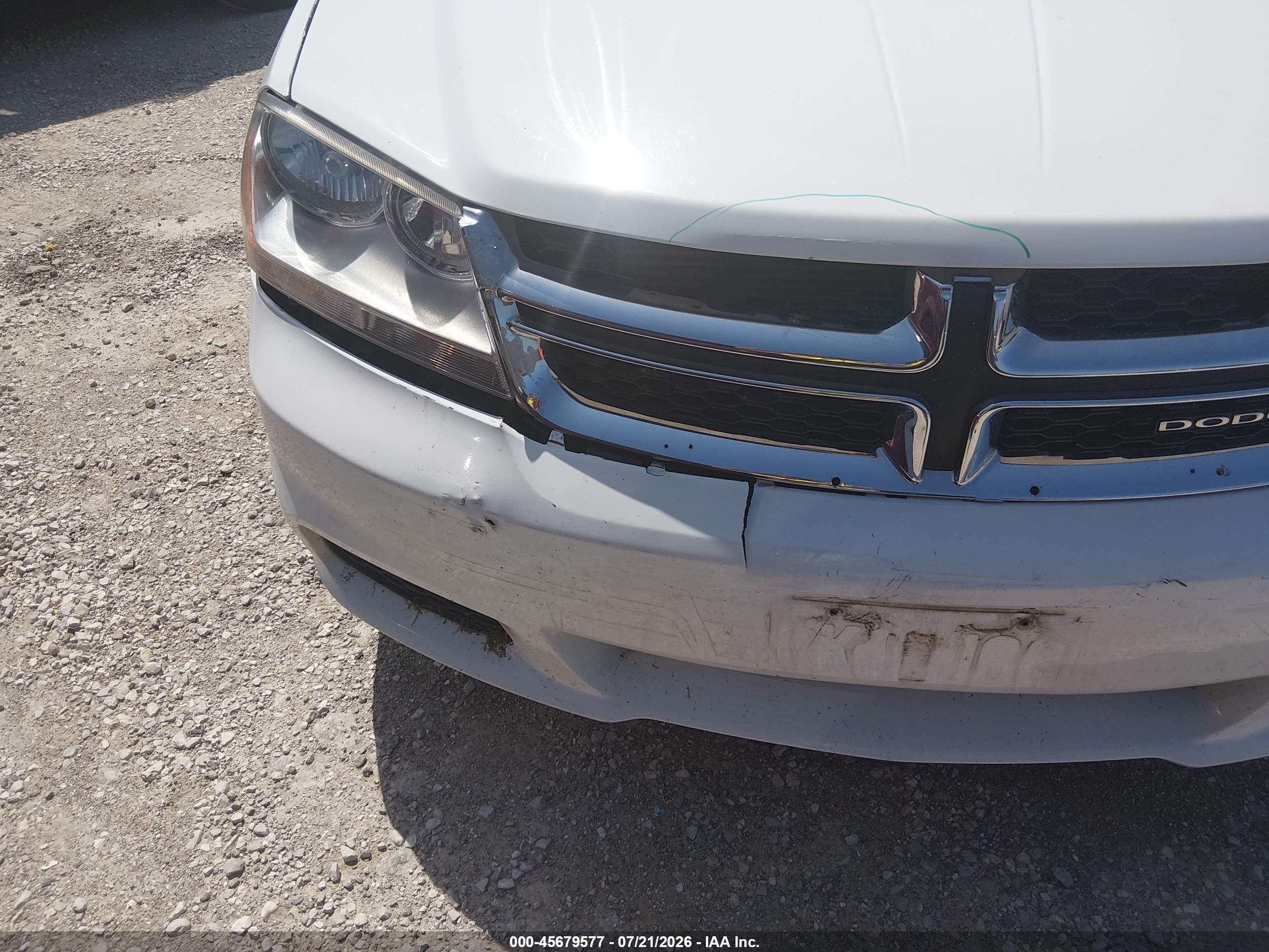 2013 Dodge Avenger Se White vin: 1C3CDZAB1DN627289