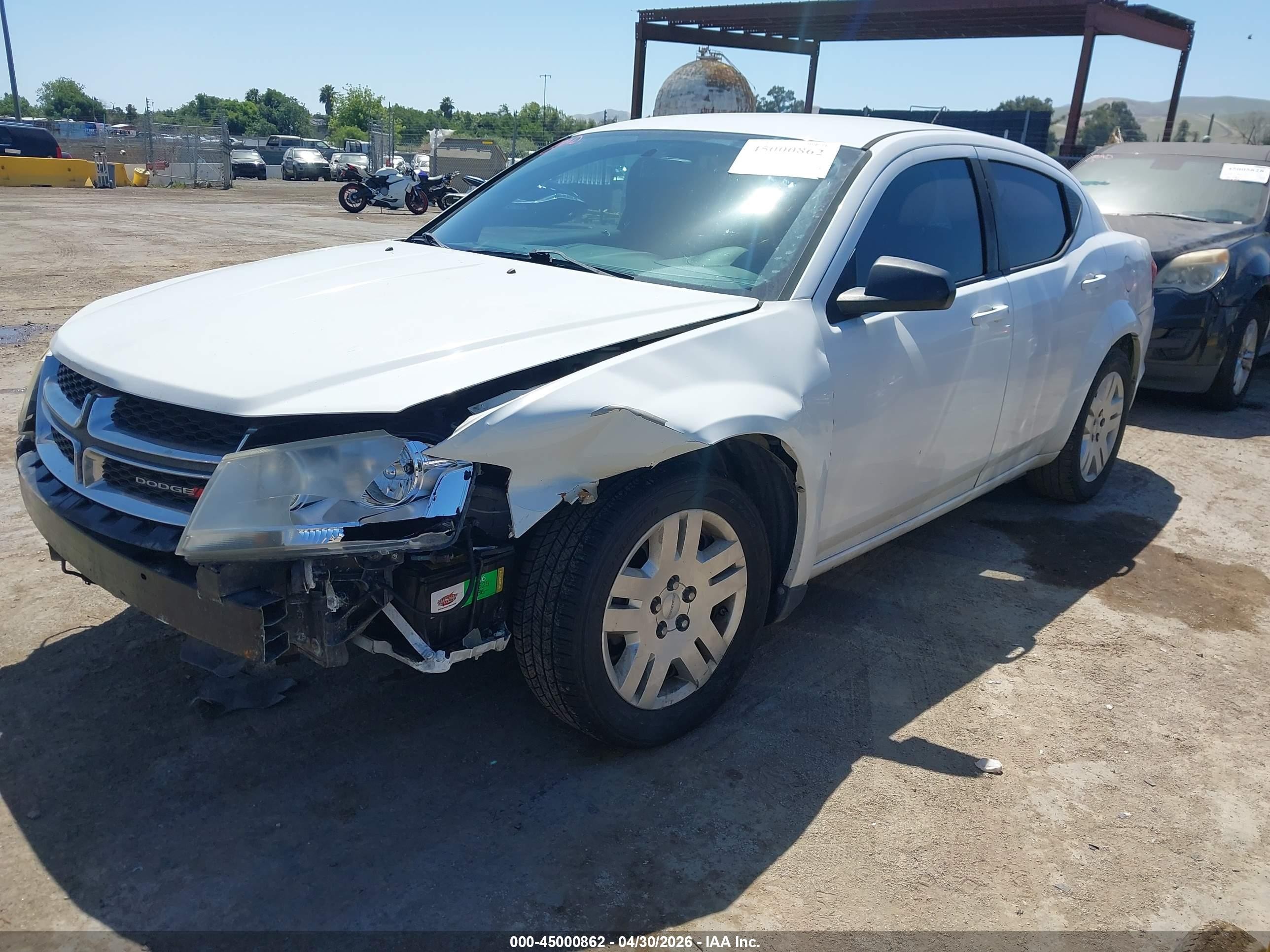 2013 Dodge Avenger Se White vin: 1C3CDZAB1DN653827