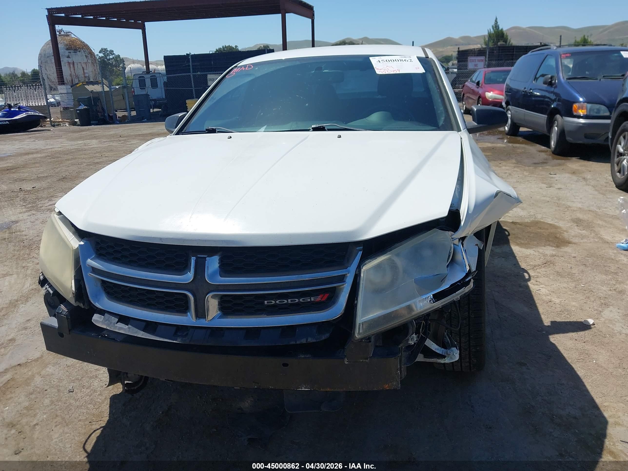 2013 Dodge Avenger Se White vin: 1C3CDZAB1DN653827