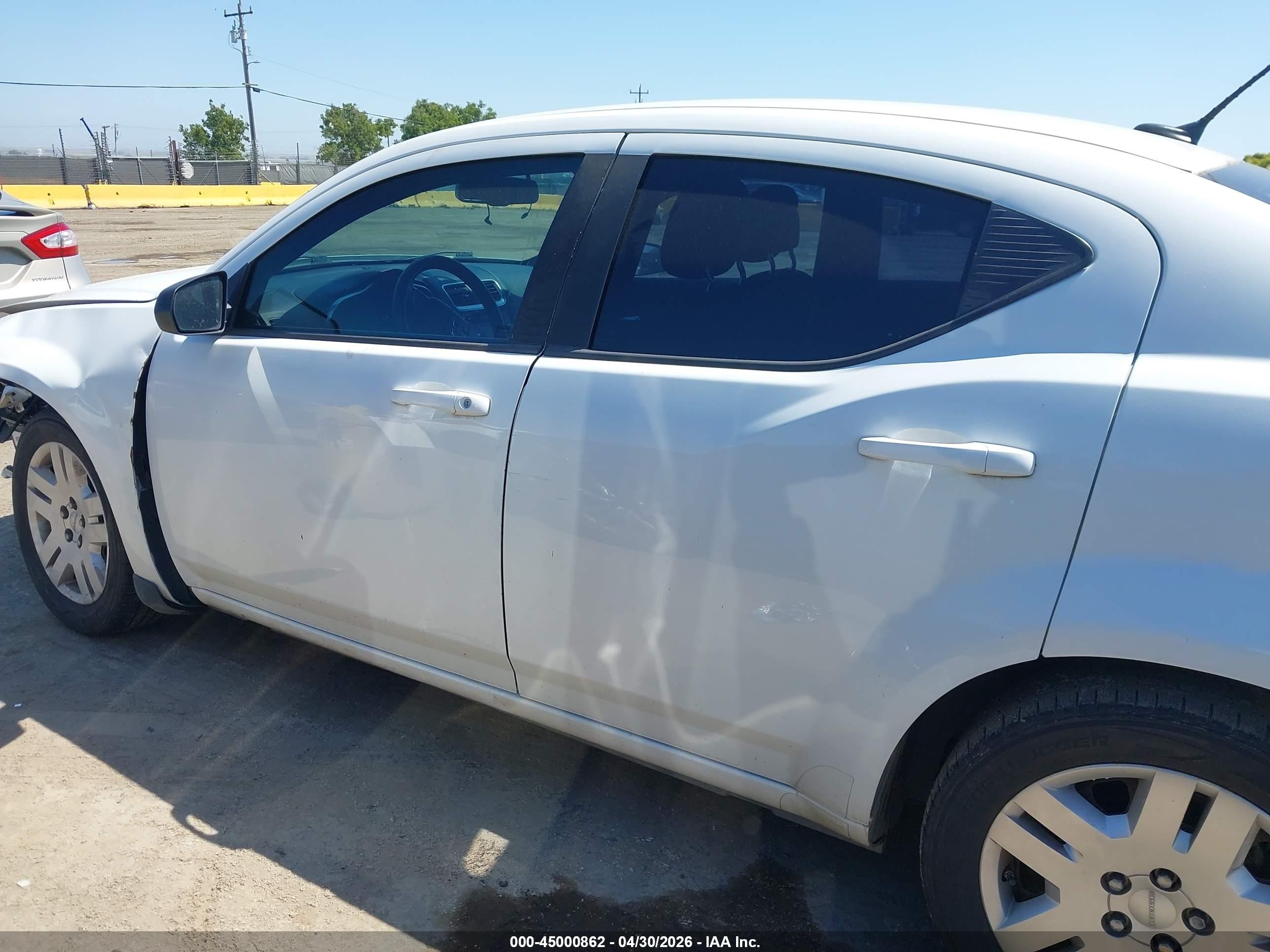 2013 Dodge Avenger Se White vin: 1C3CDZAB1DN653827