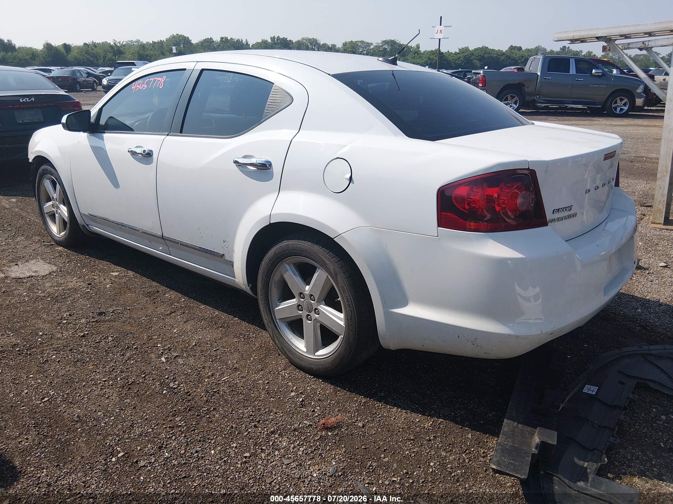 2013 Dodge Avenger Se White vin: 1C3CDZAB1DN662379