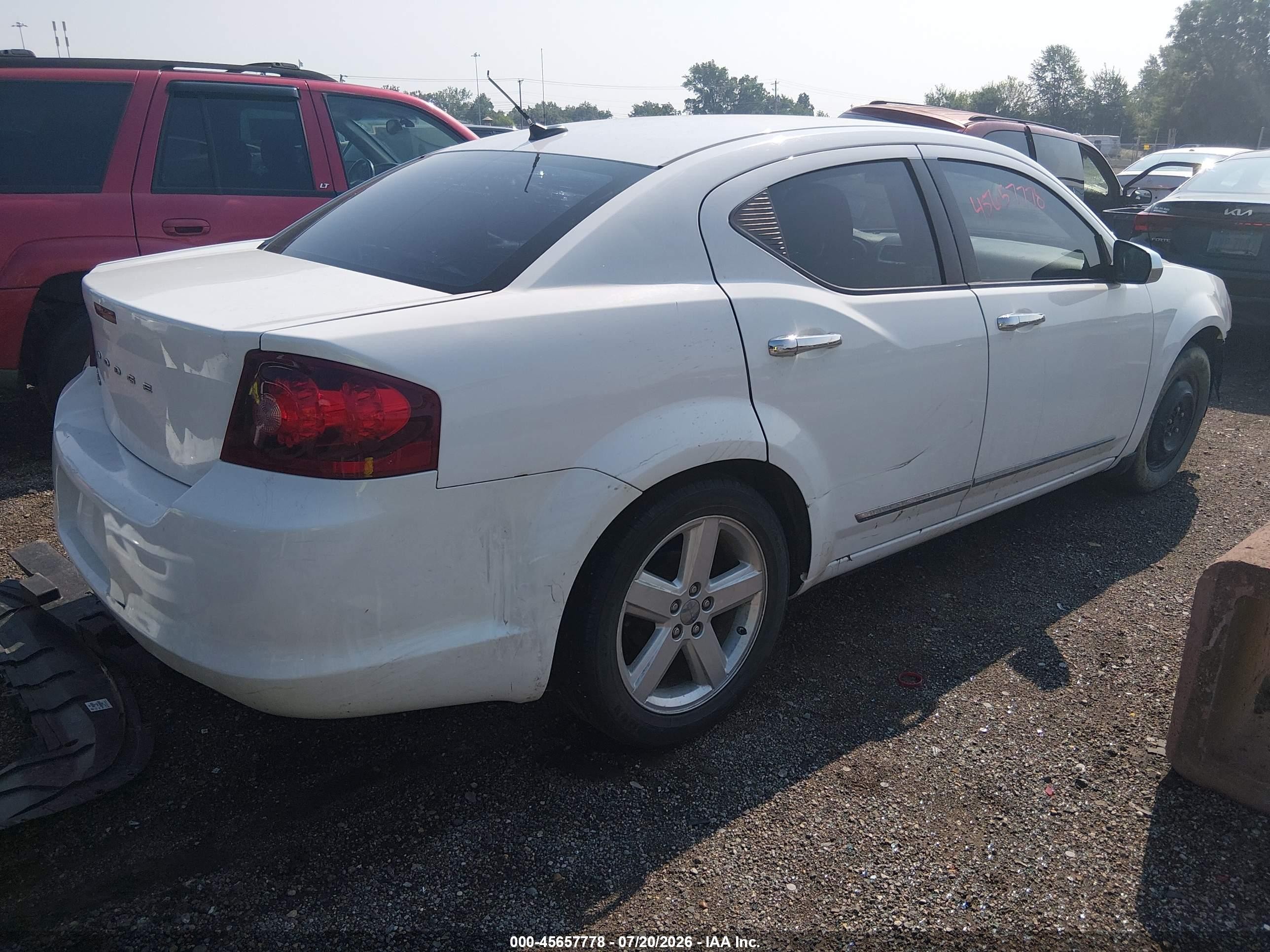 2013 Dodge Avenger Se White vin: 1C3CDZAB1DN662379