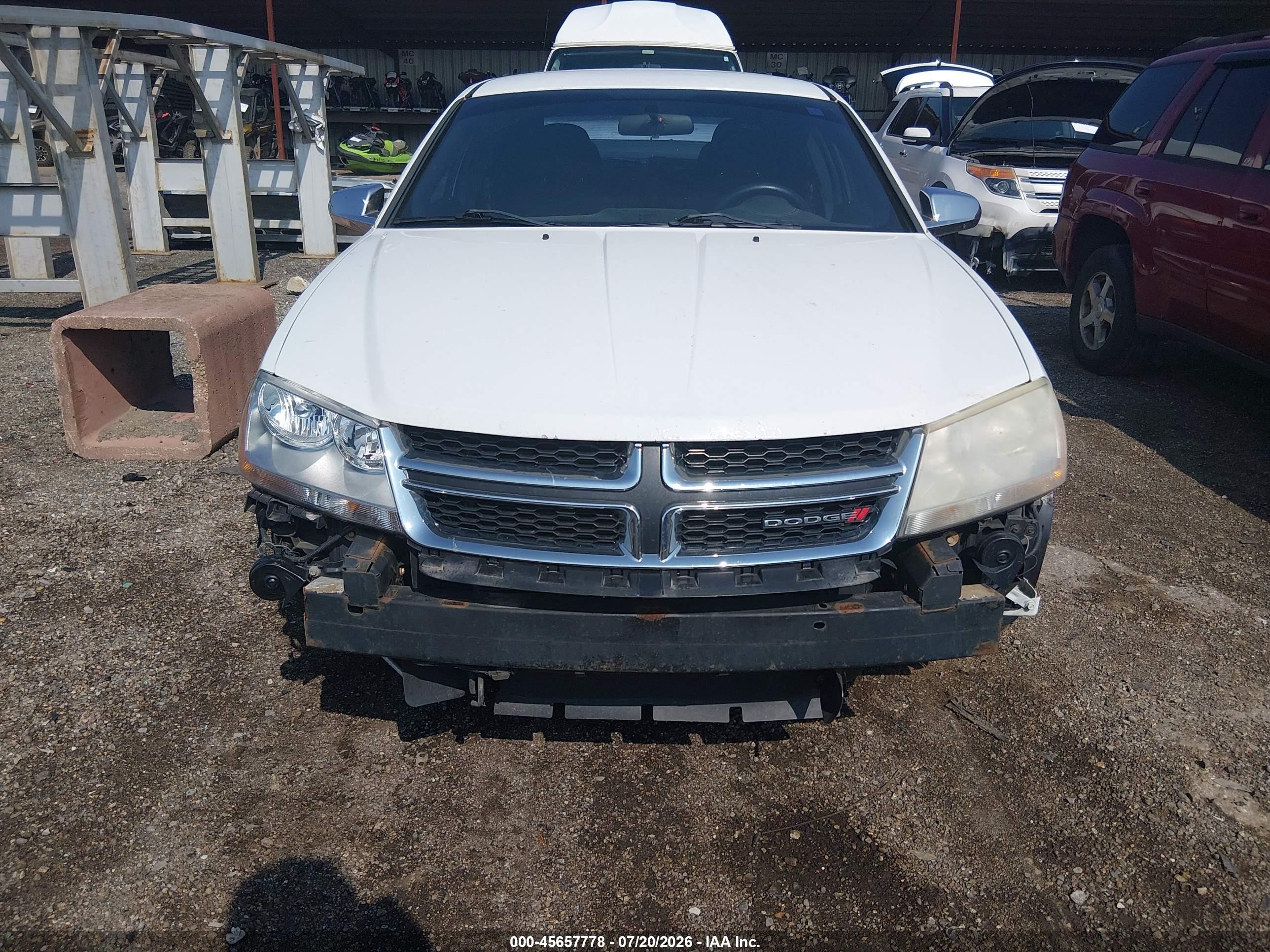 2013 Dodge Avenger Se White vin: 1C3CDZAB1DN662379
