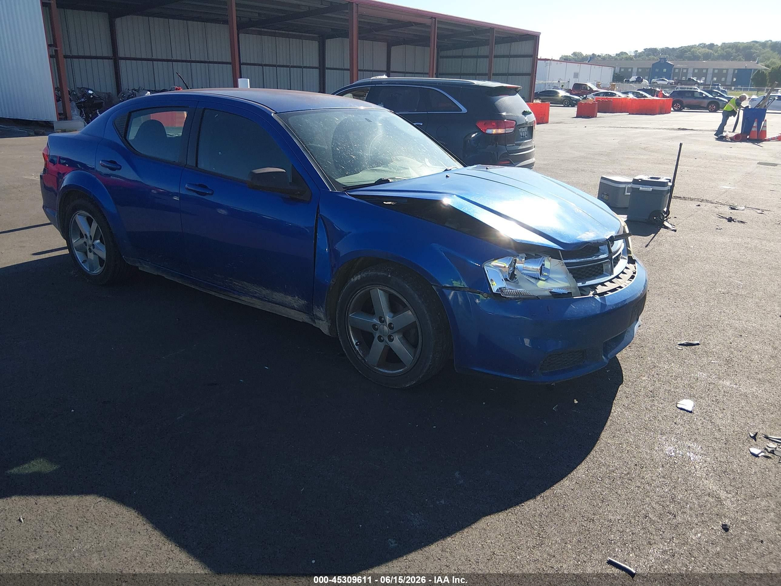 2014 Dodge Avenger Se Blue vin: 1C3CDZAB1EN129157