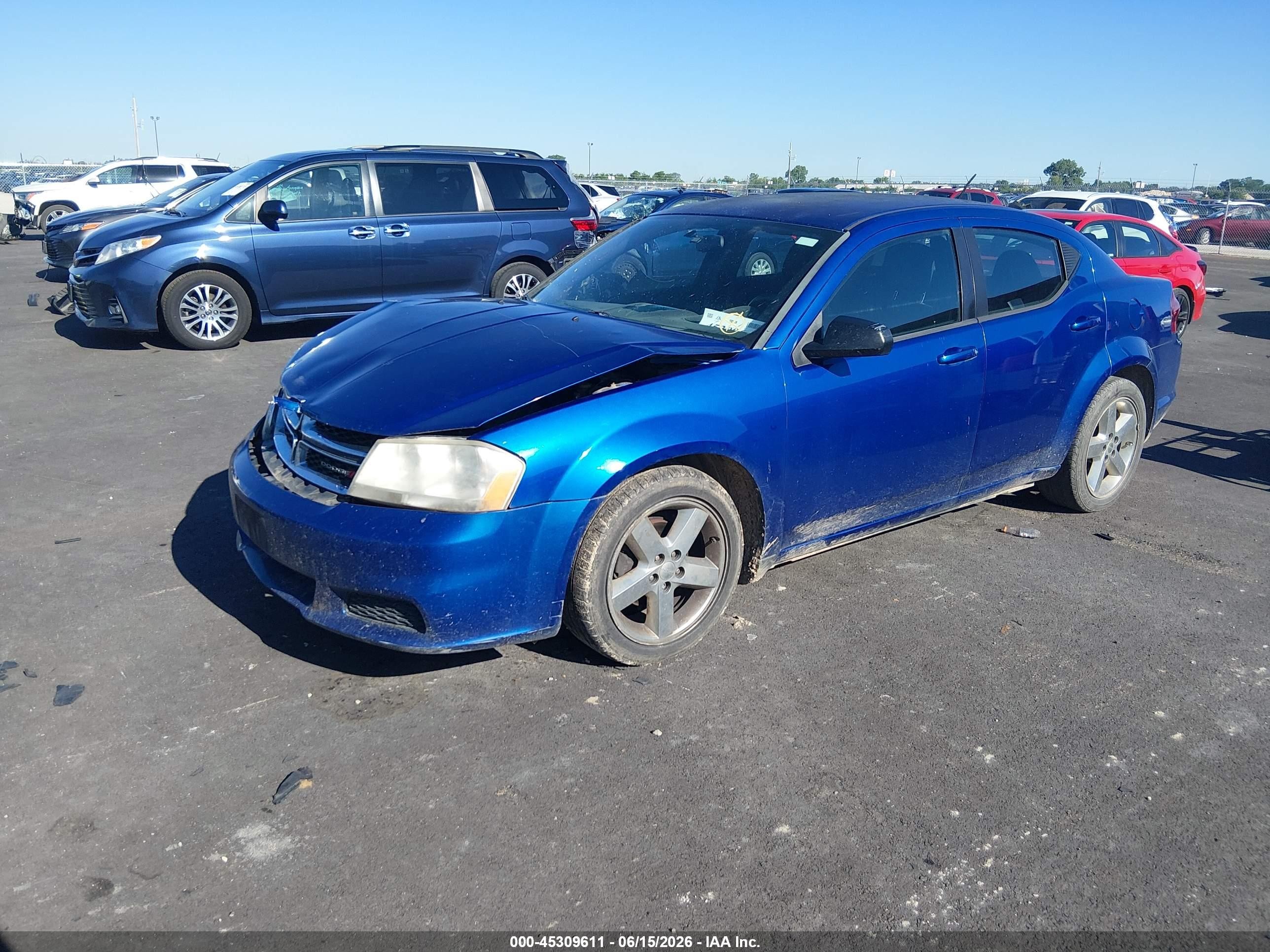 2014 Dodge Avenger Se Blue vin: 1C3CDZAB1EN129157