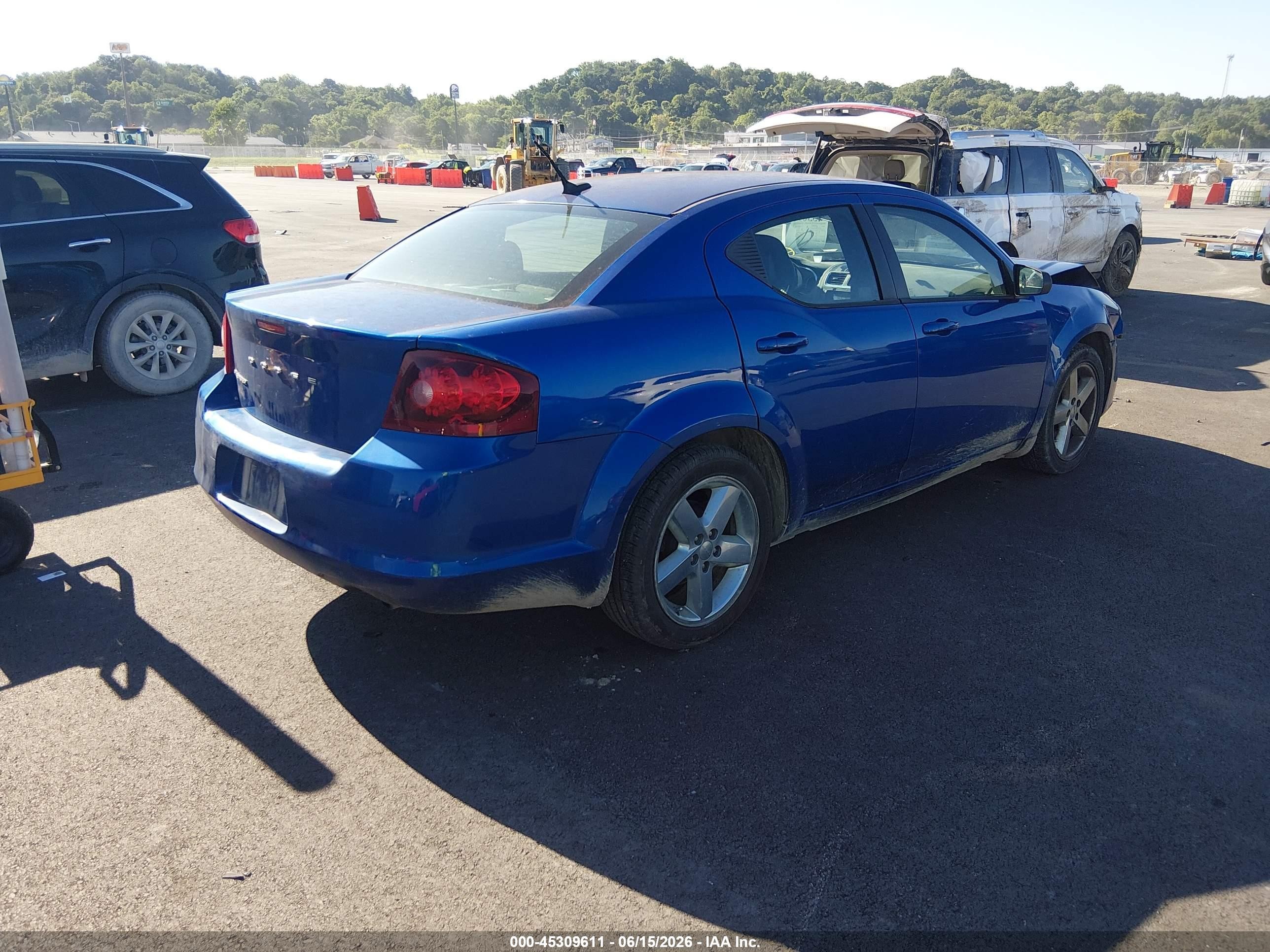 2014 Dodge Avenger Se Blue vin: 1C3CDZAB1EN129157