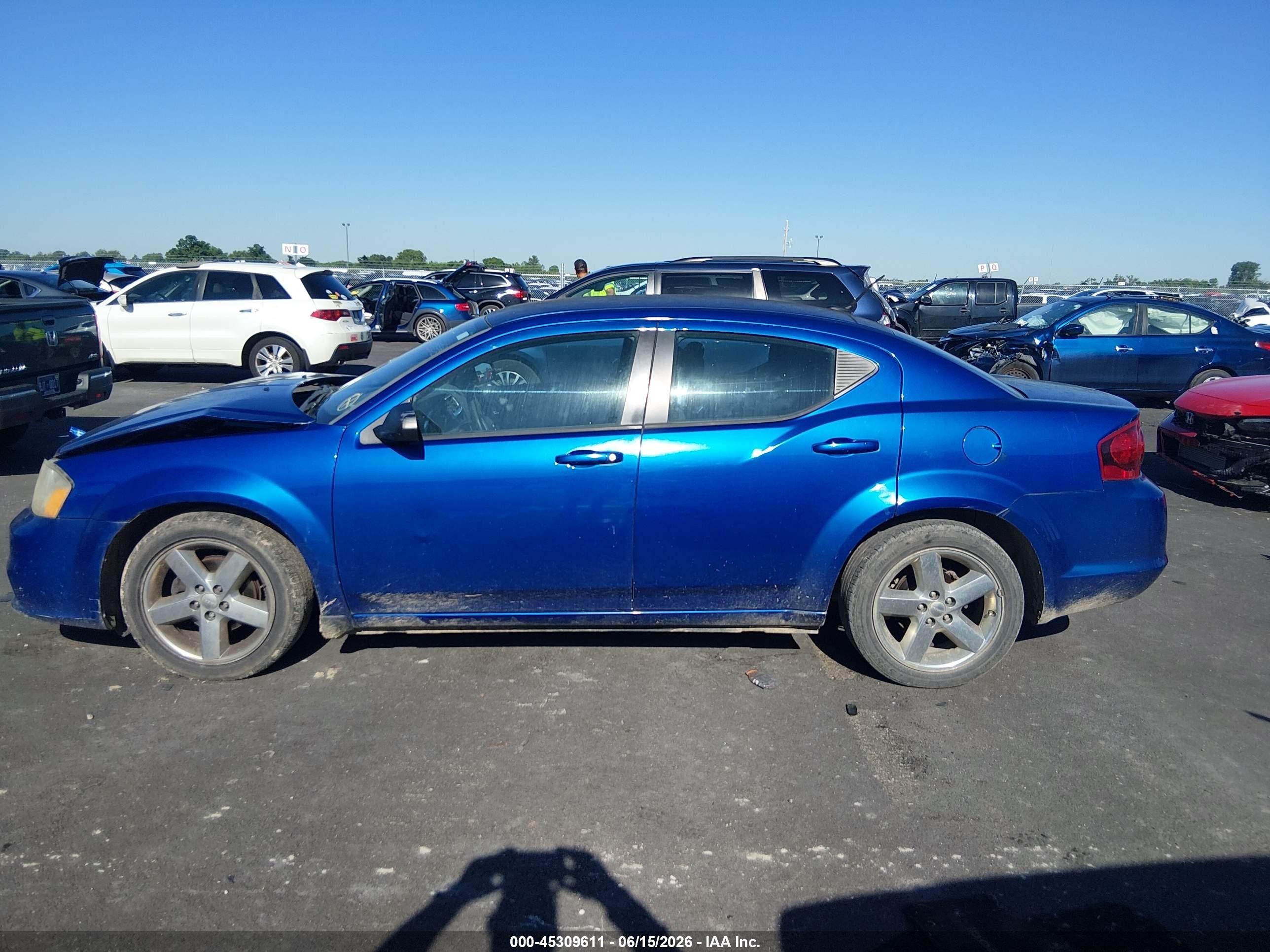 2014 Dodge Avenger Se Blue vin: 1C3CDZAB1EN129157