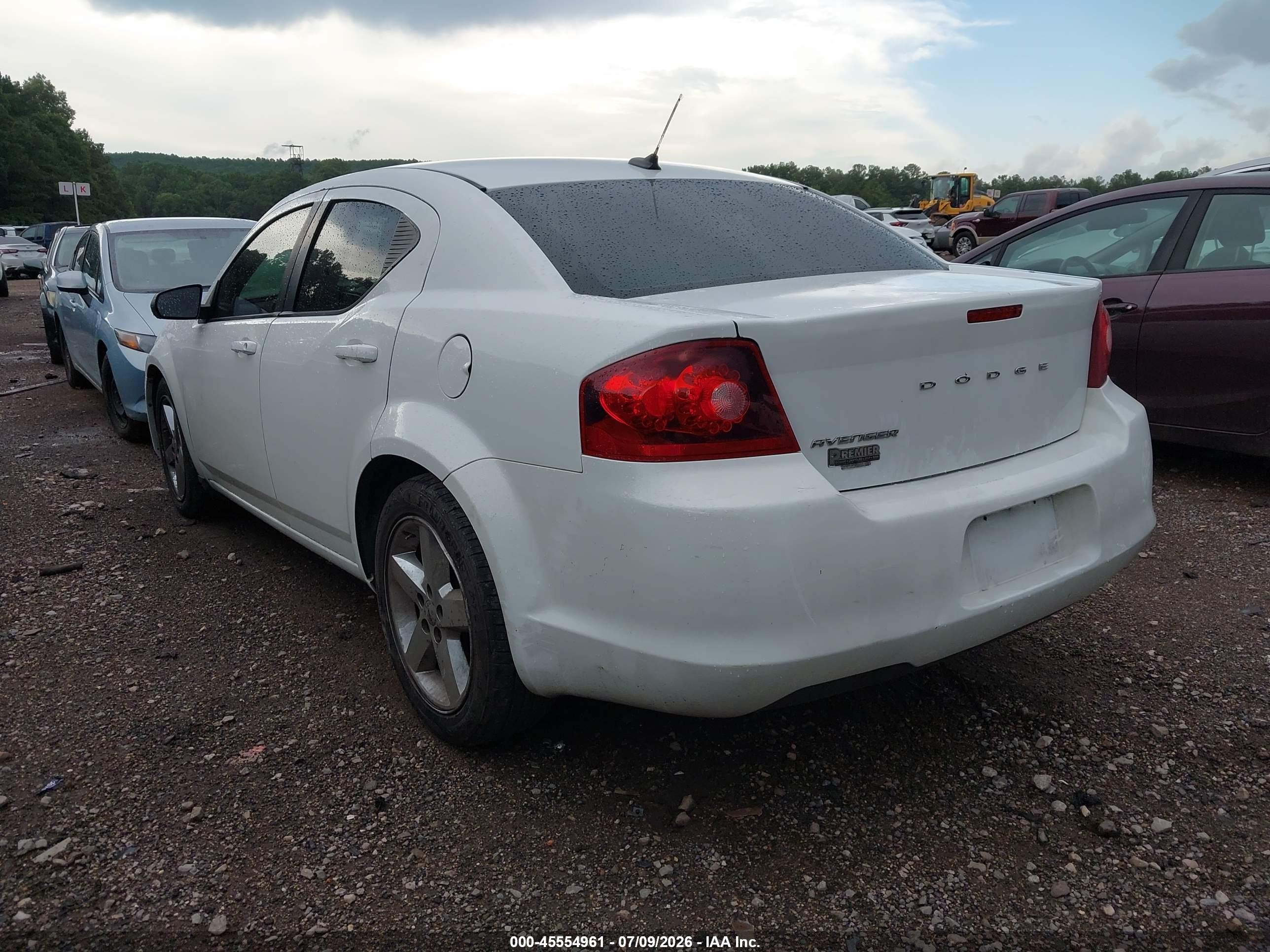 2012 Dodge Avenger Se White vin: 1C3CDZAB2CN158549