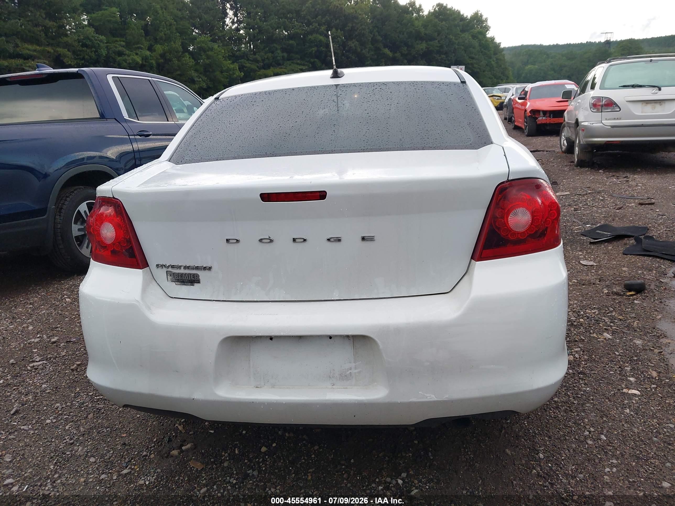 2012 Dodge Avenger Se White vin: 1C3CDZAB2CN158549