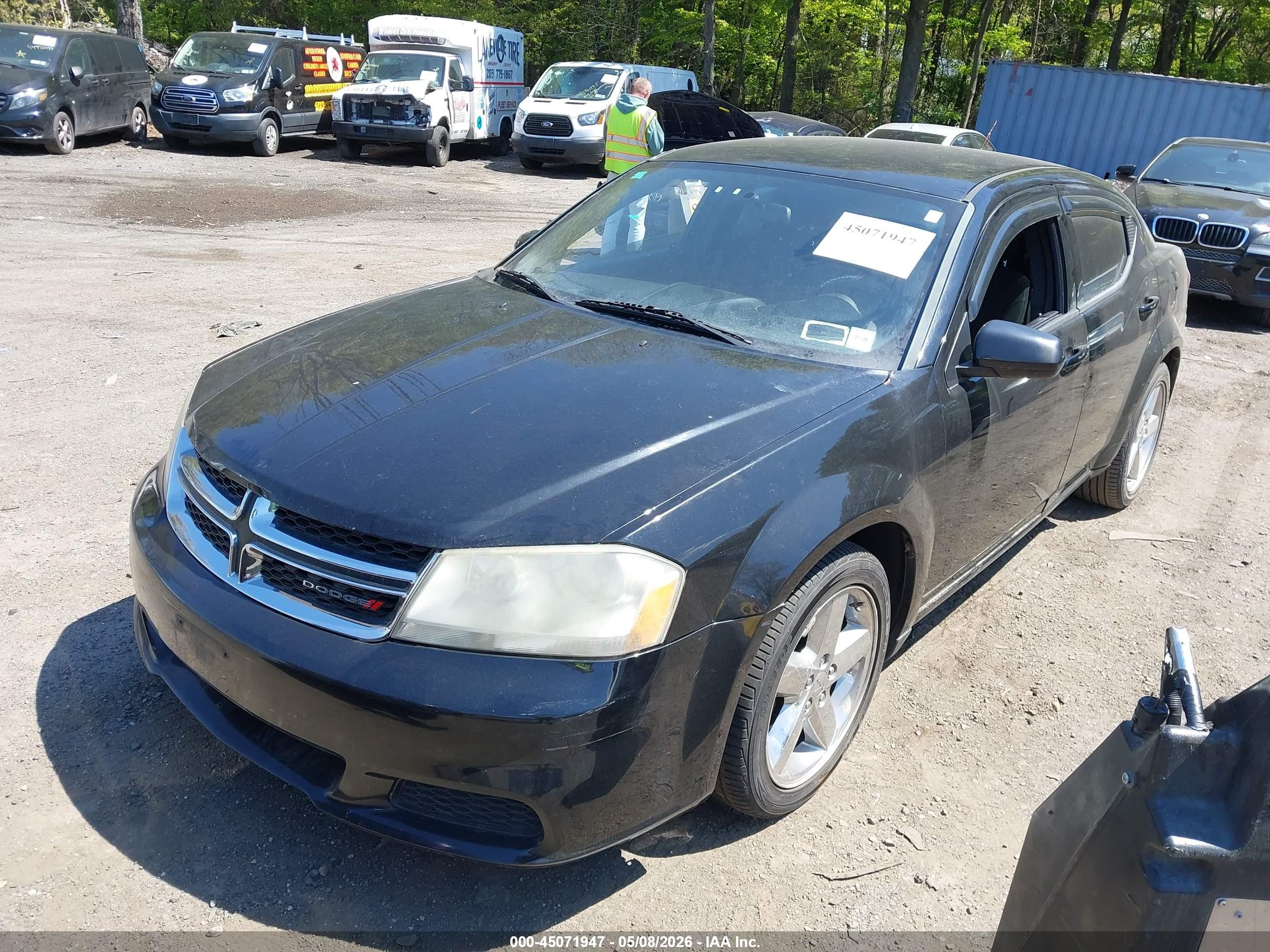 2012 Dodge Avenger Se Black vin: 1C3CDZAB2CN266153