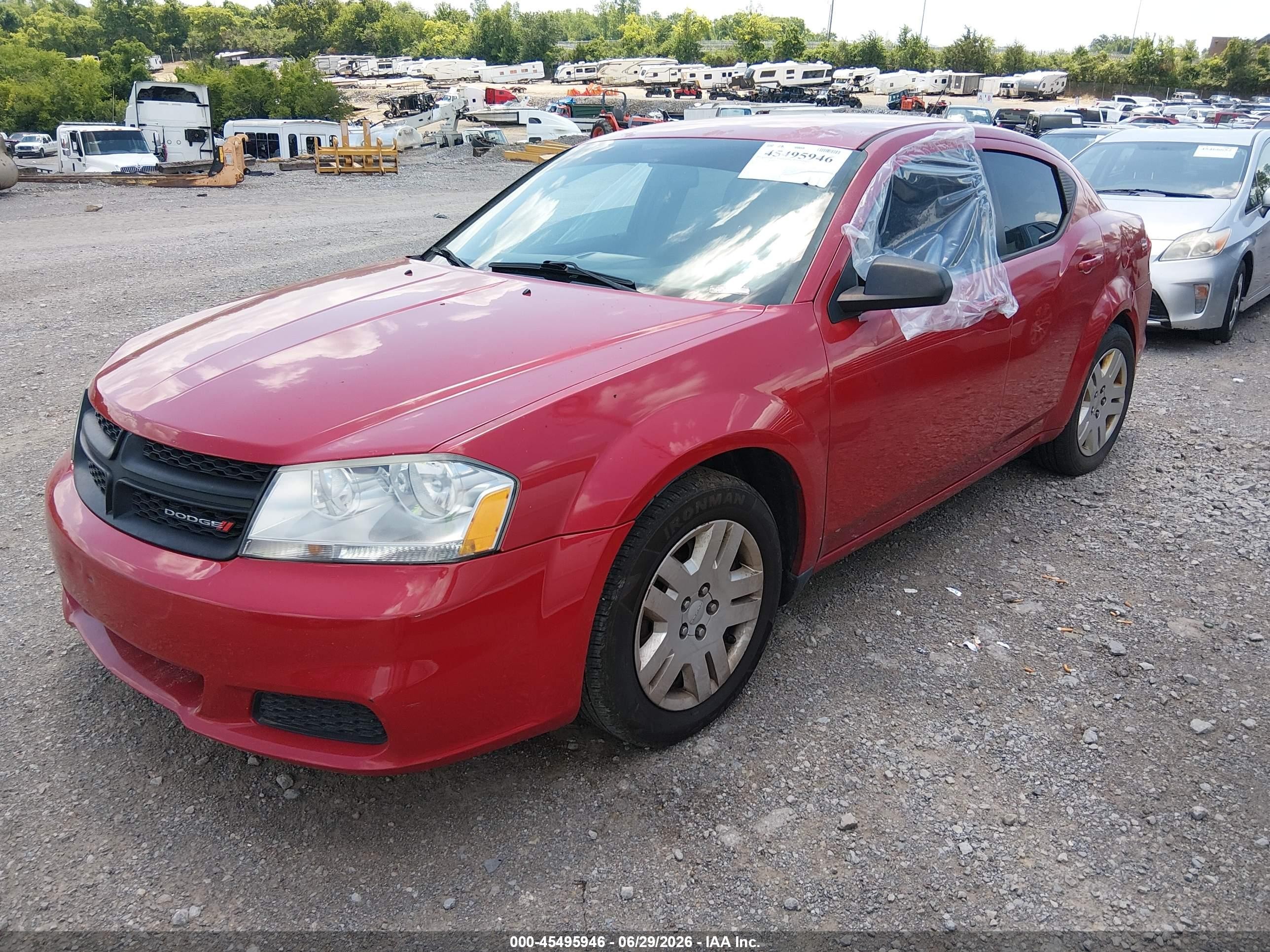 2012 Dodge Avenger Se Red vin: 1C3CDZAB2CN331499