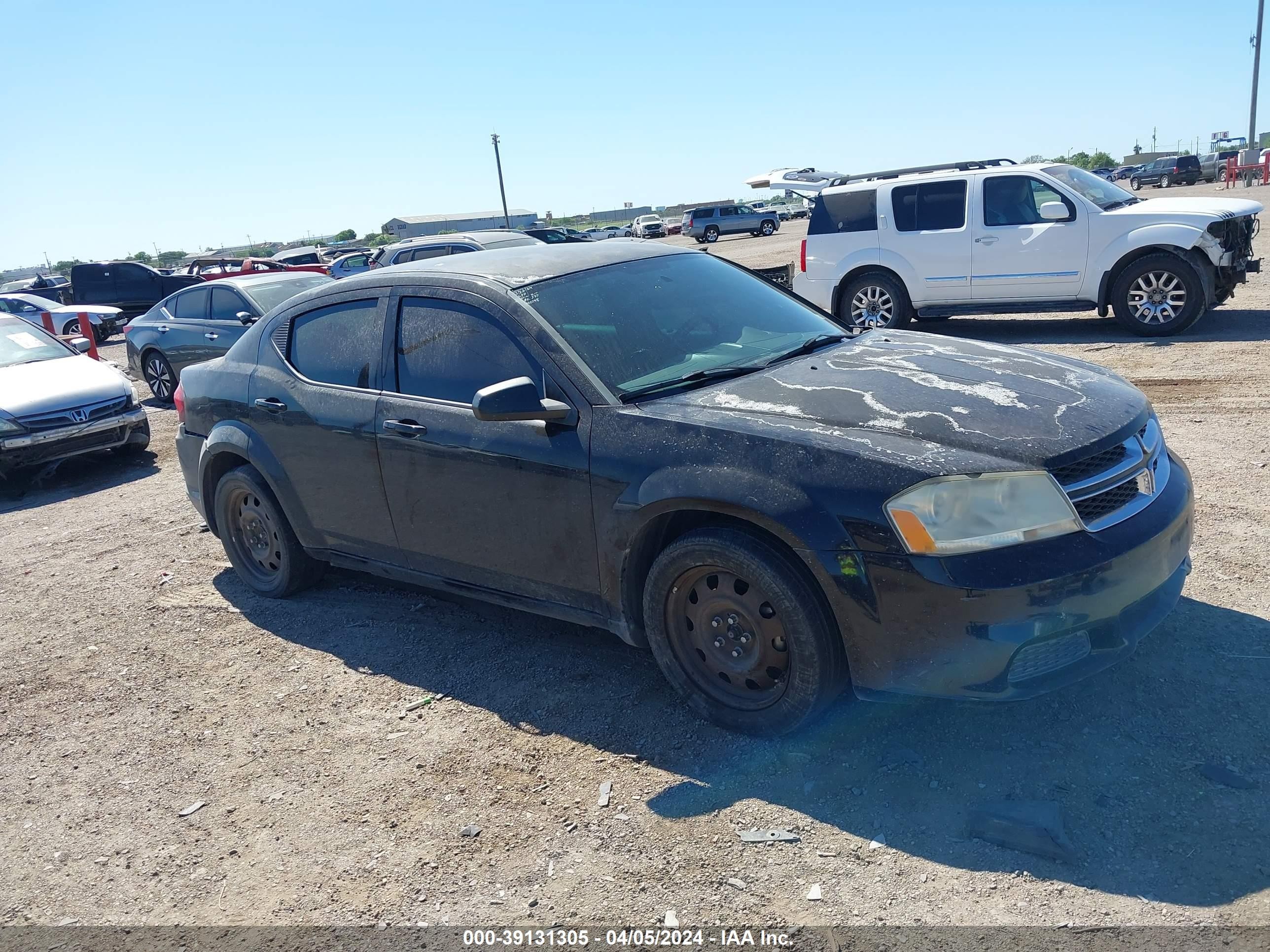 2013 Dodge Avenger Se Black vin: 1C3CDZAB2DN548083
