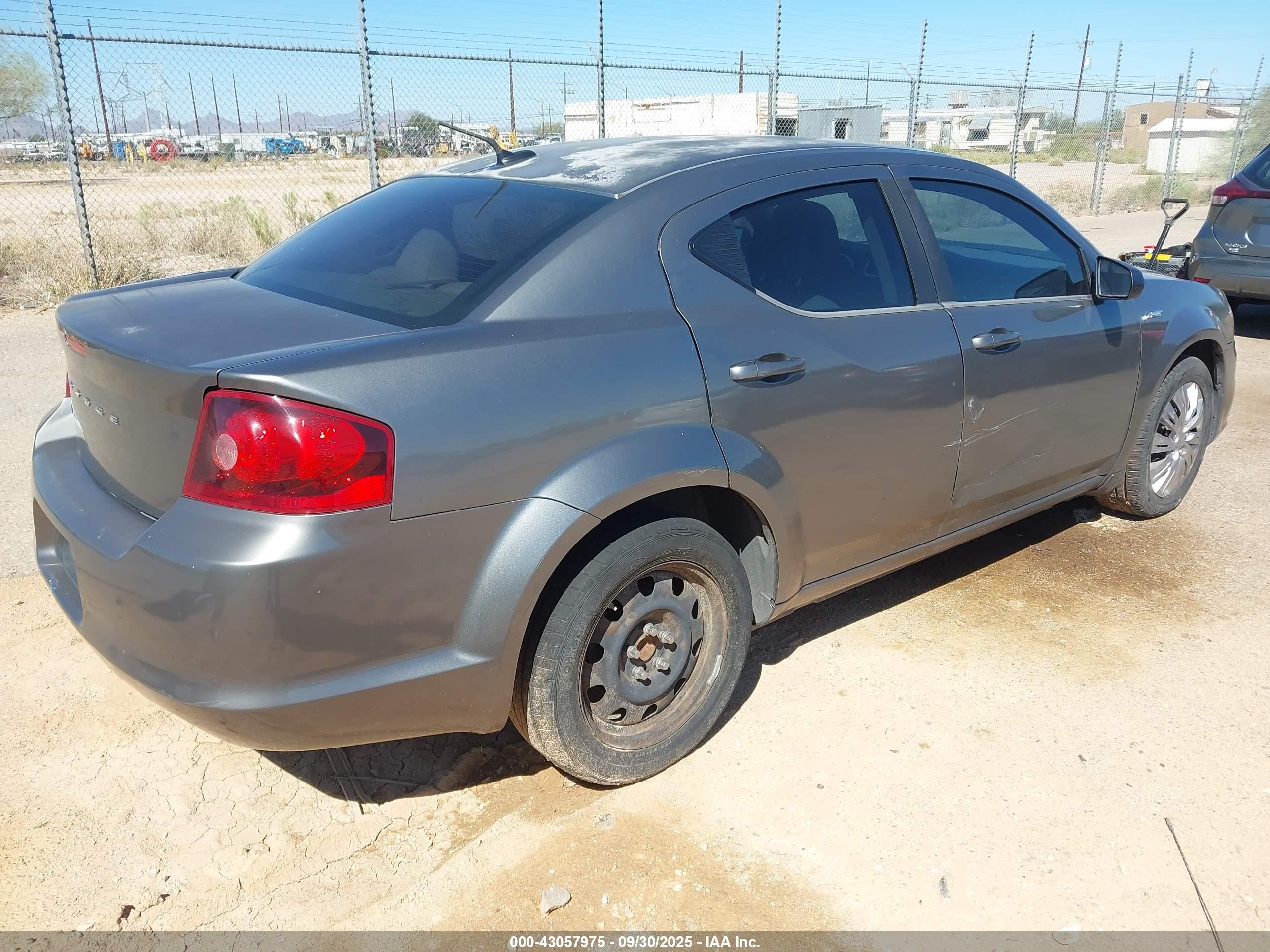 2013 Dodge Avenger Se Gray vin: 1C3CDZAB2DN591936