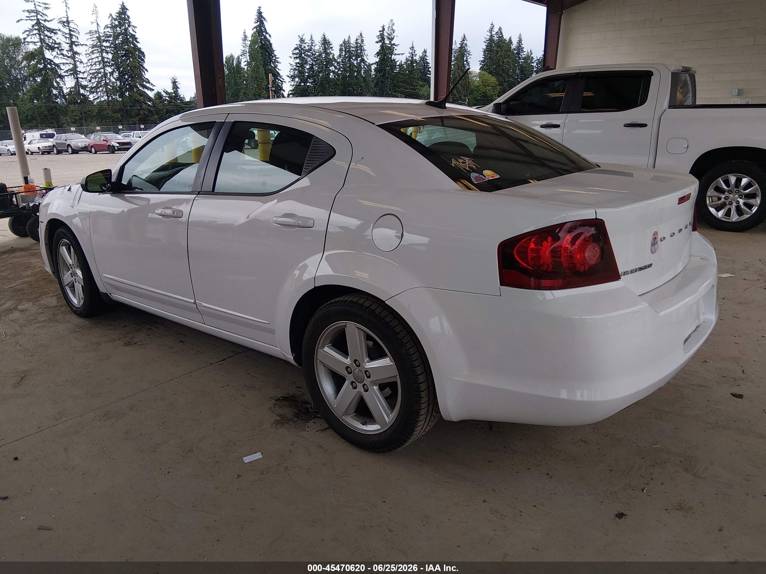 2013 Dodge Avenger Se White vin: 1C3CDZAB2DN722640