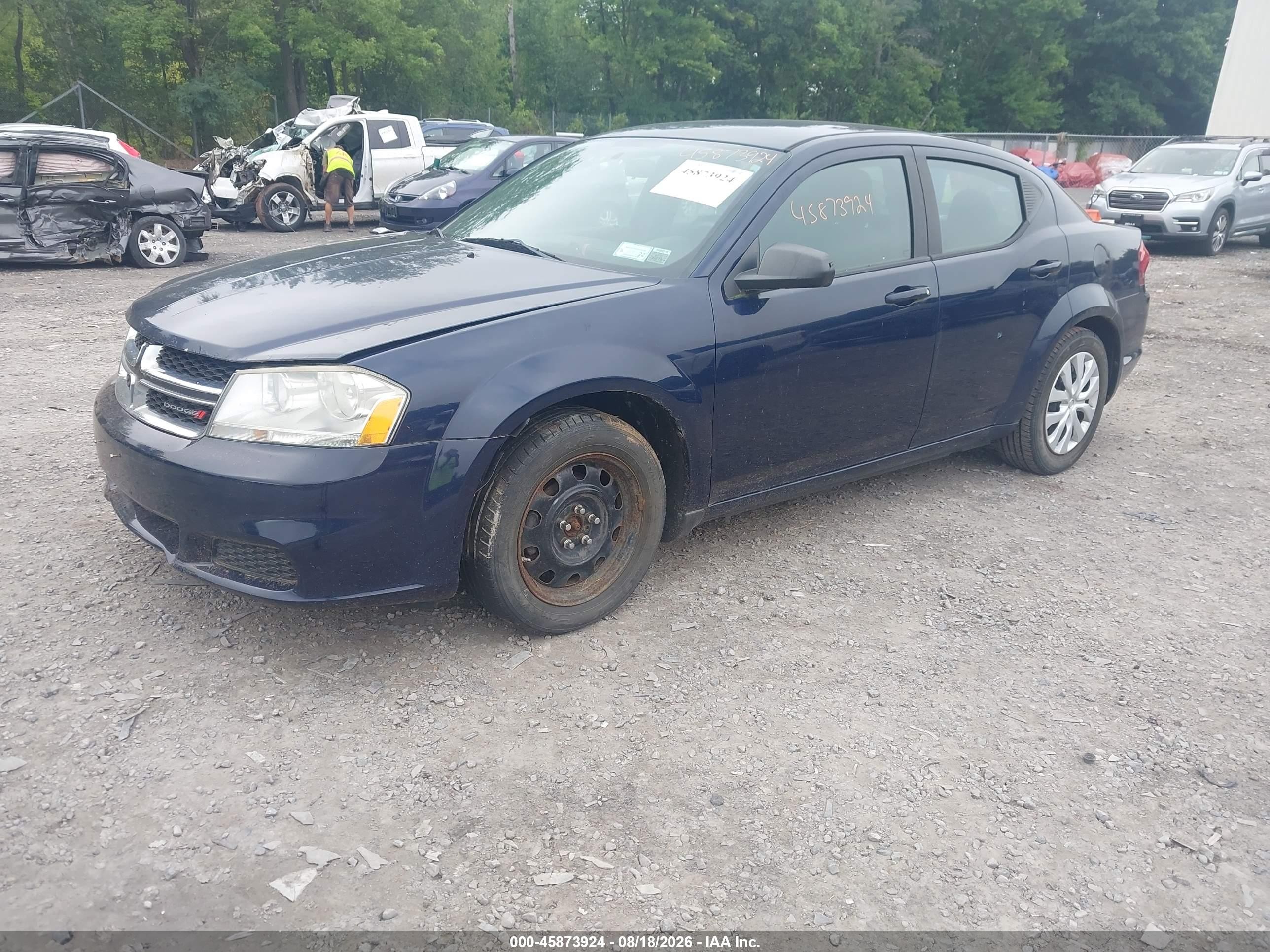 2014 Dodge Avenger Se Синий vin: 1C3CDZAB2EN116191
